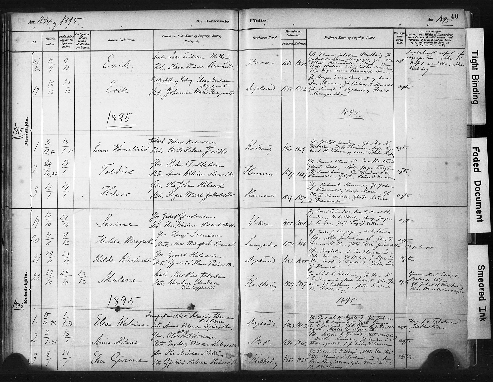 Skudenes sokneprestkontor, SAST/A -101849/H/Ha/Haa/L0010: Parish register (official) no. A 7, 1882-1912, p. 40