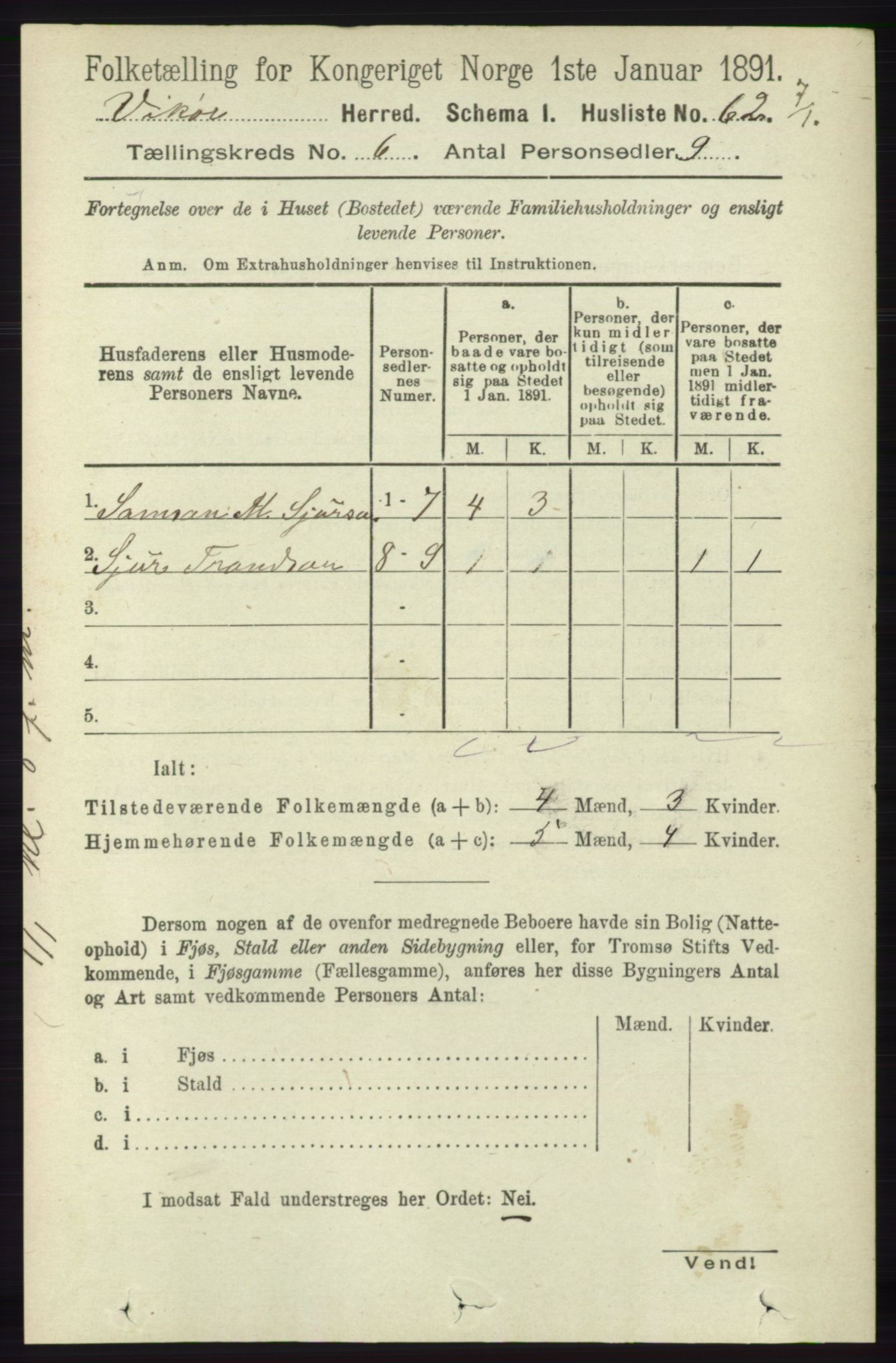 RA, 1891 census for 1238 Vikør, 1891, p. 1803