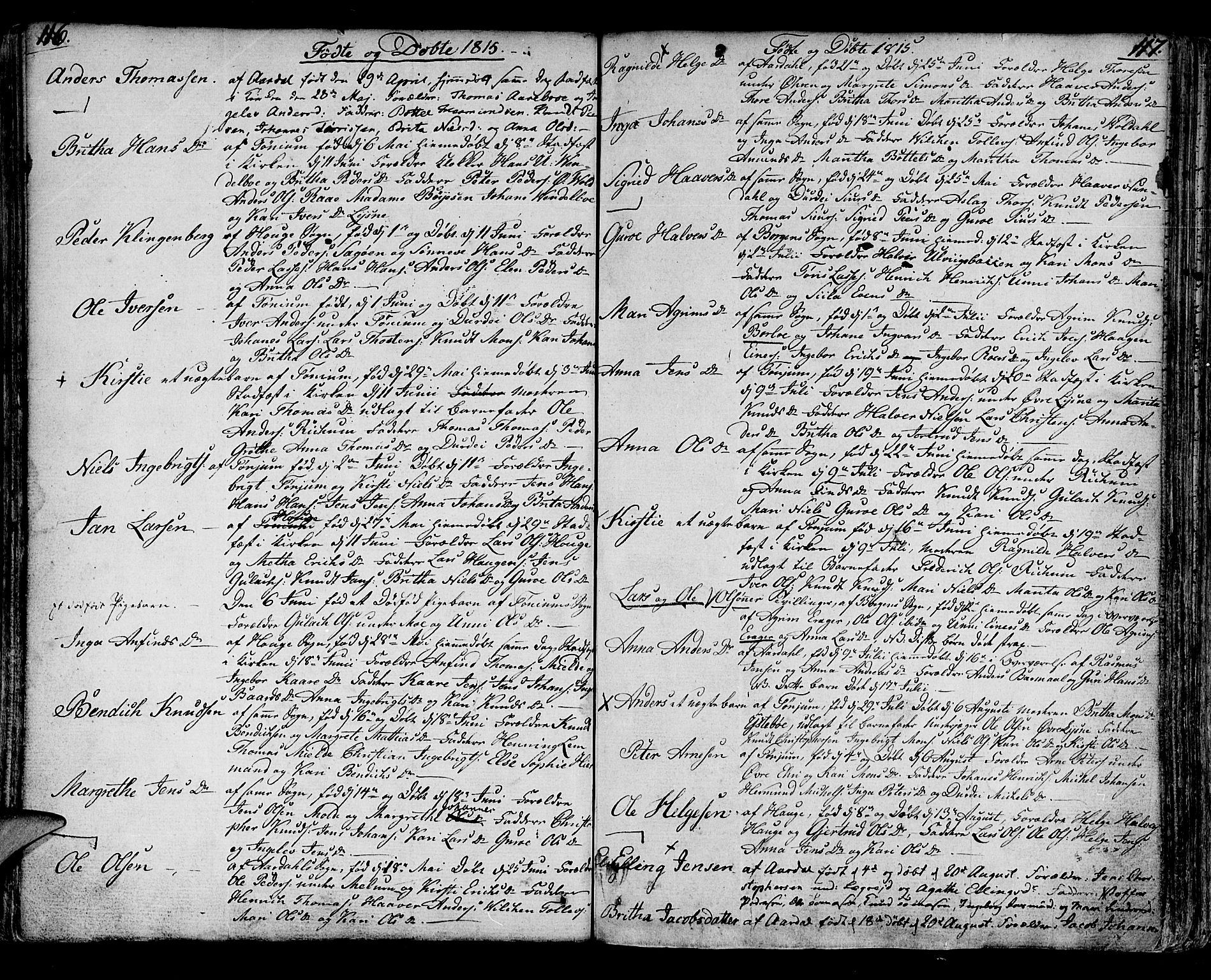 Lærdal sokneprestembete, SAB/A-81201: Parish register (official) no. A 4, 1805-1821, p. 116-117