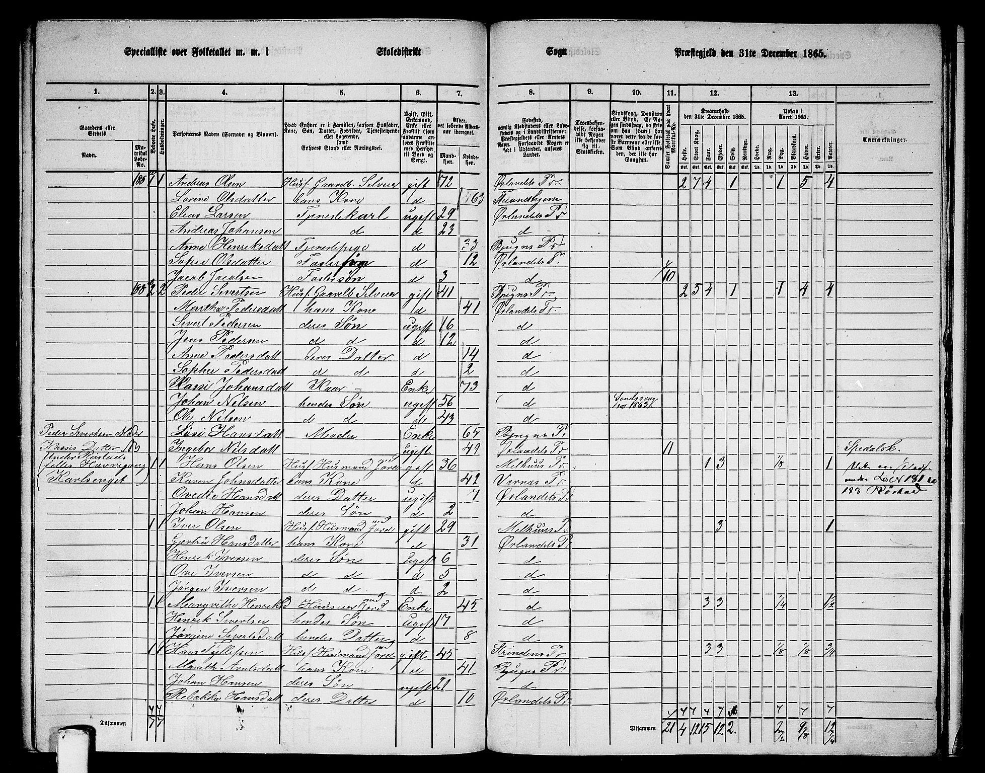 RA, 1865 census for Ørland, 1865, p. 144