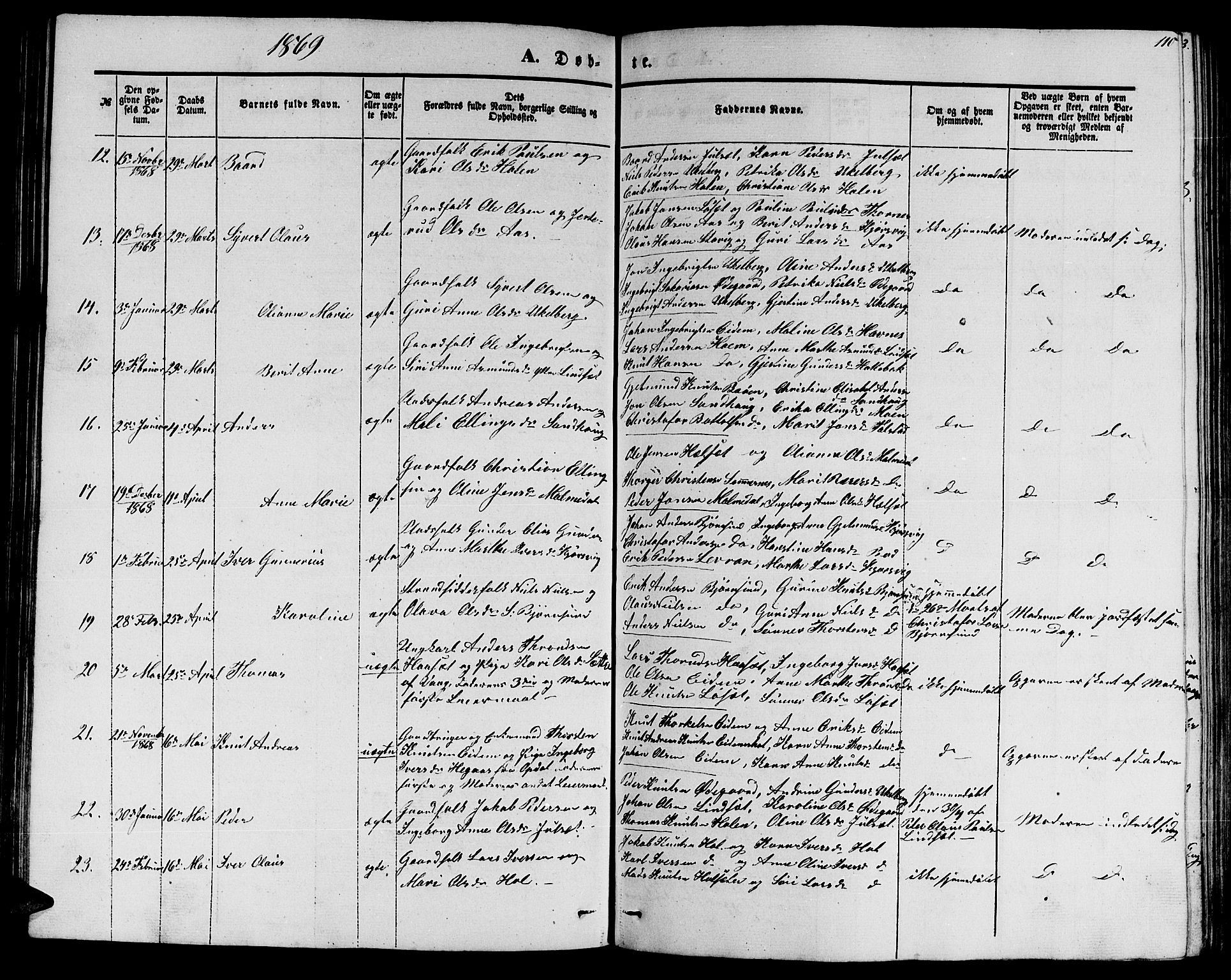 Ministerialprotokoller, klokkerbøker og fødselsregistre - Møre og Romsdal, SAT/A-1454/565/L0753: Parish register (copy) no. 565C02, 1845-1870, p. 110