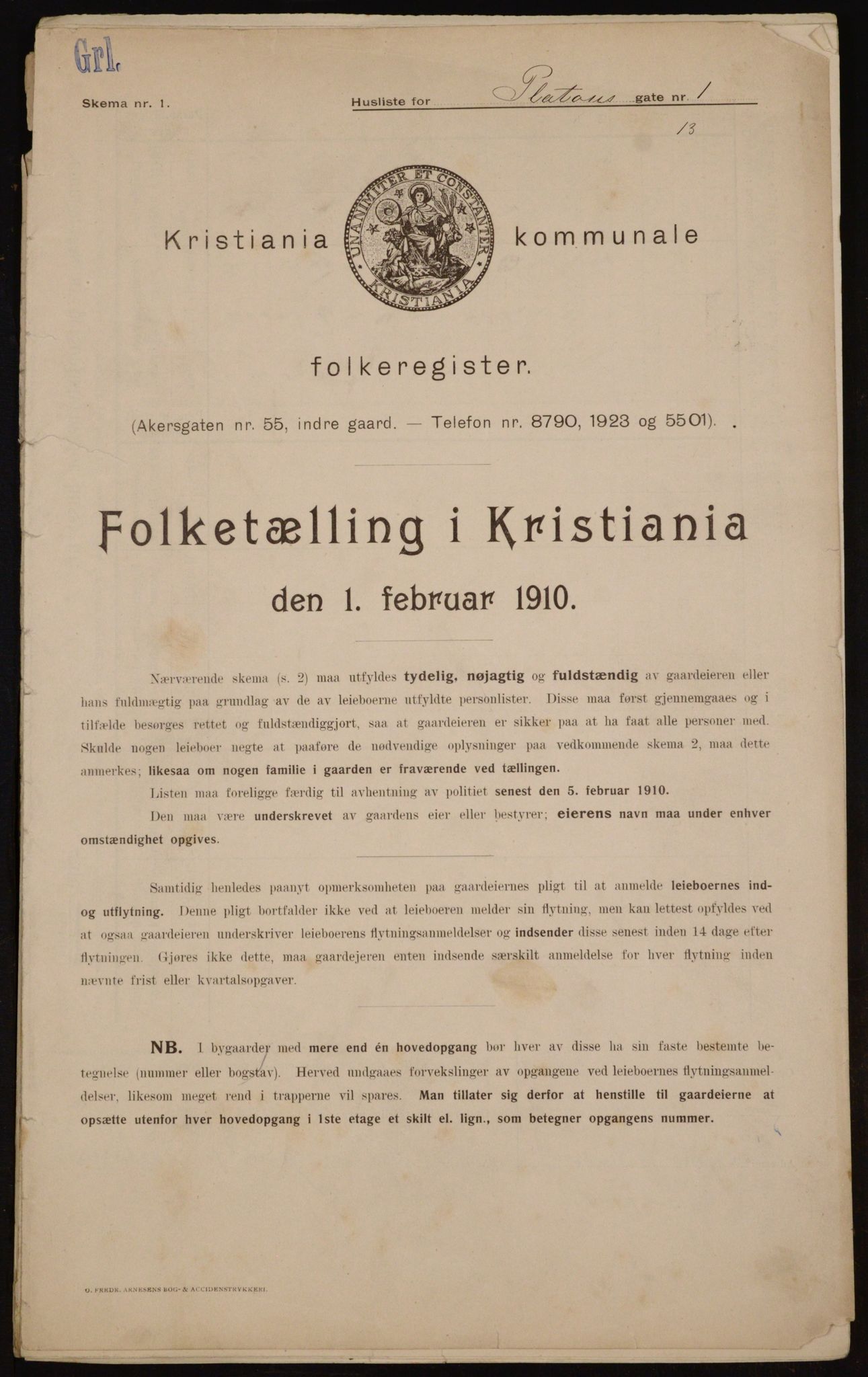 OBA, Municipal Census 1910 for Kristiania, 1910, p. 76958