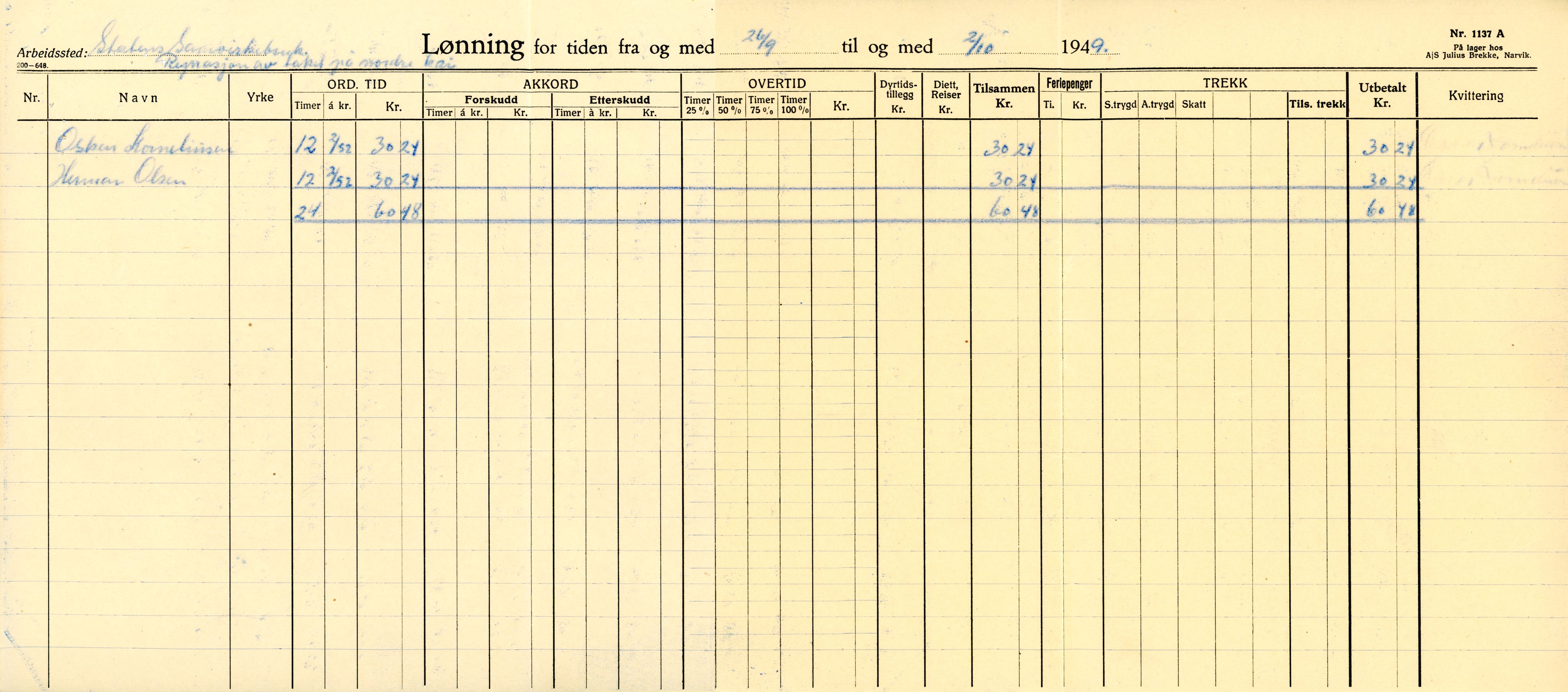 Vardø Fiskersamvirkelag, VAMU/A-0037/D/Da/L0002: Korrespondanse Er-Fi, 1946-1951