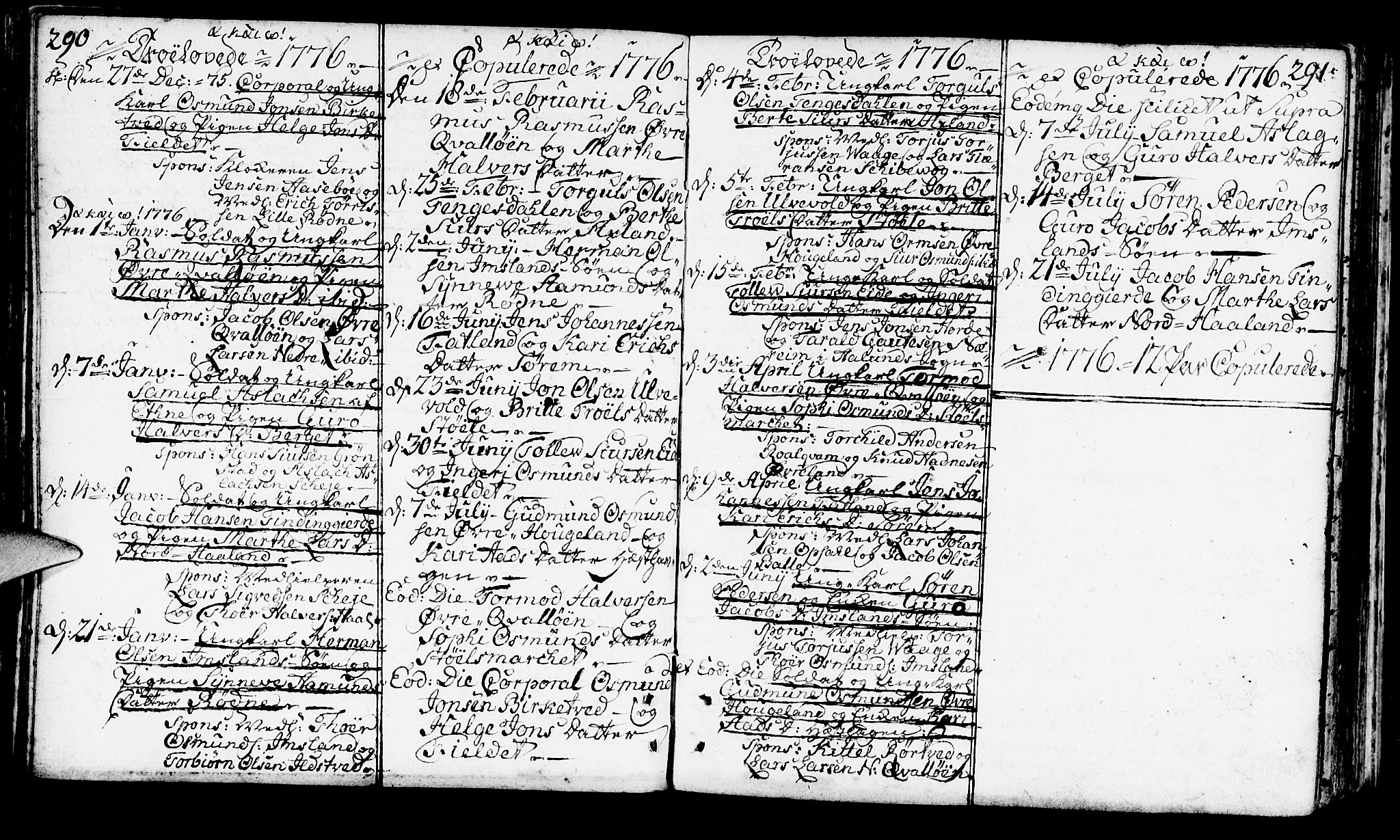 Vikedal sokneprestkontor, AV/SAST-A-101840/01/IV: Parish register (official) no. A 1, 1737-1778, p. 290-291