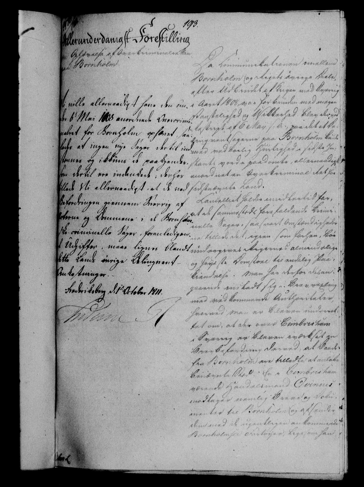 Danske Kanselli 1800-1814, AV/RA-EA-3024/H/Hf/Hfa/Hfab/L0012: Forestillinger, 1811