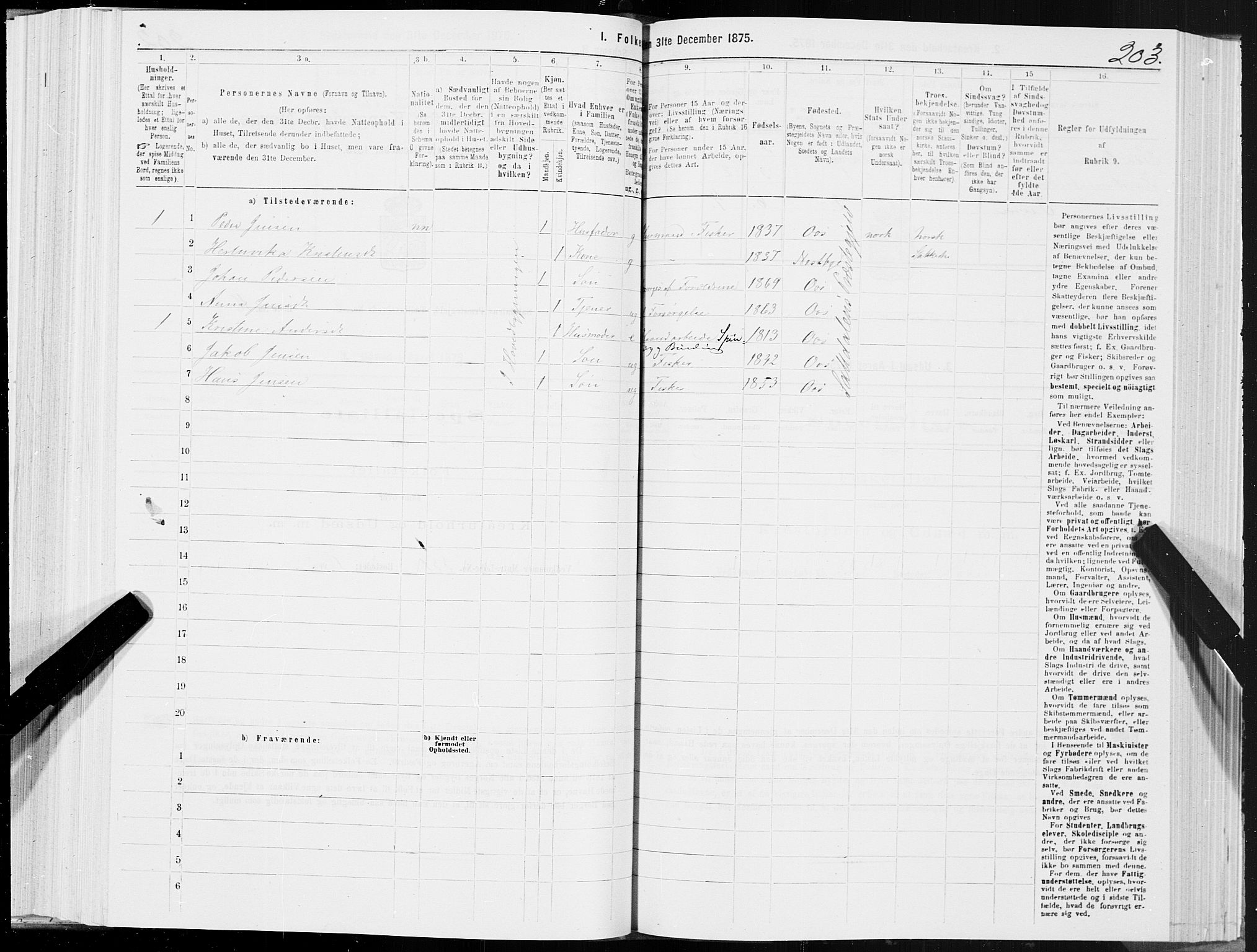 SAT, 1875 census for 1840P Saltdal, 1875, p. 1203