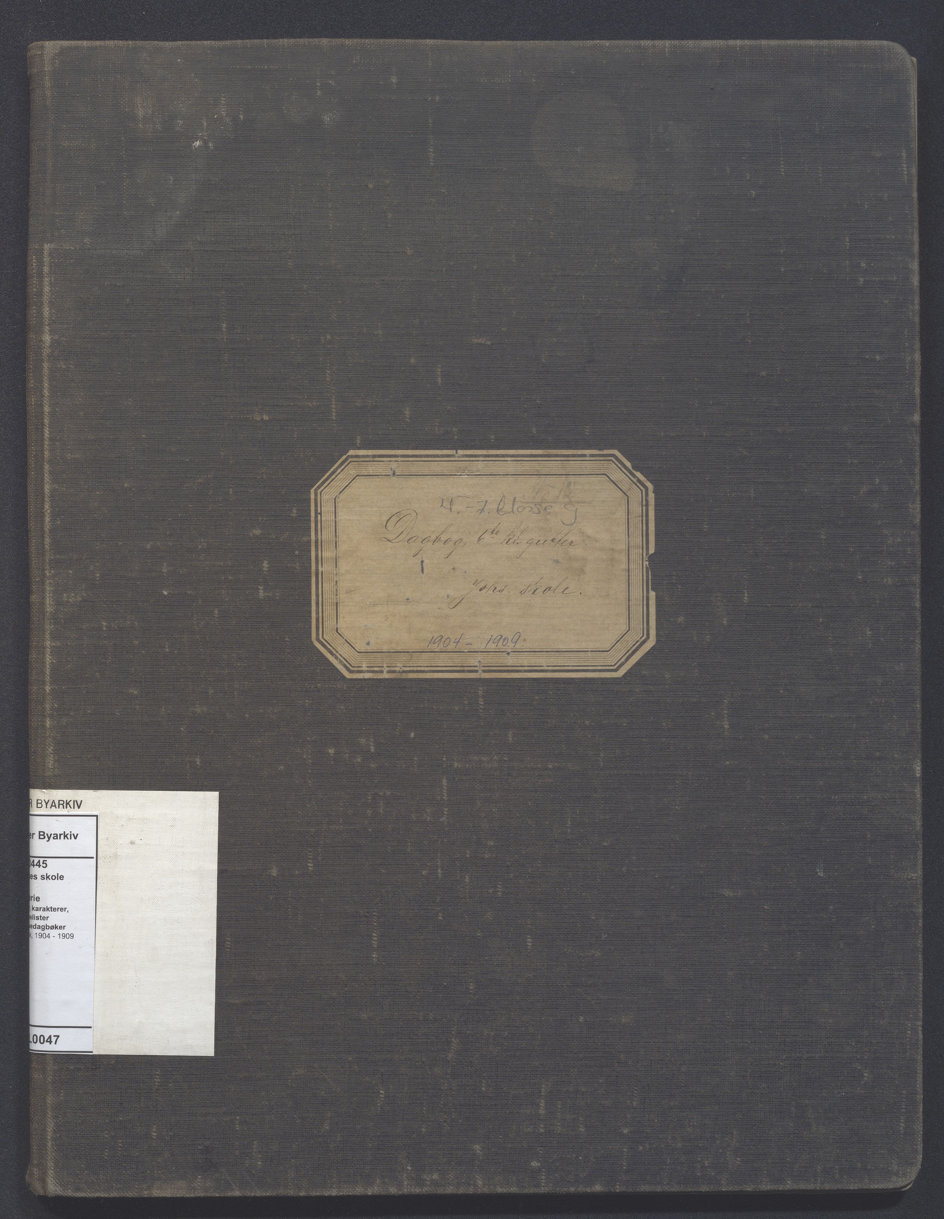 Stavanger kommune. Johannes skole, BYST/A-0445/G/Ga/L0047: Klassedagbok, 1904-1909