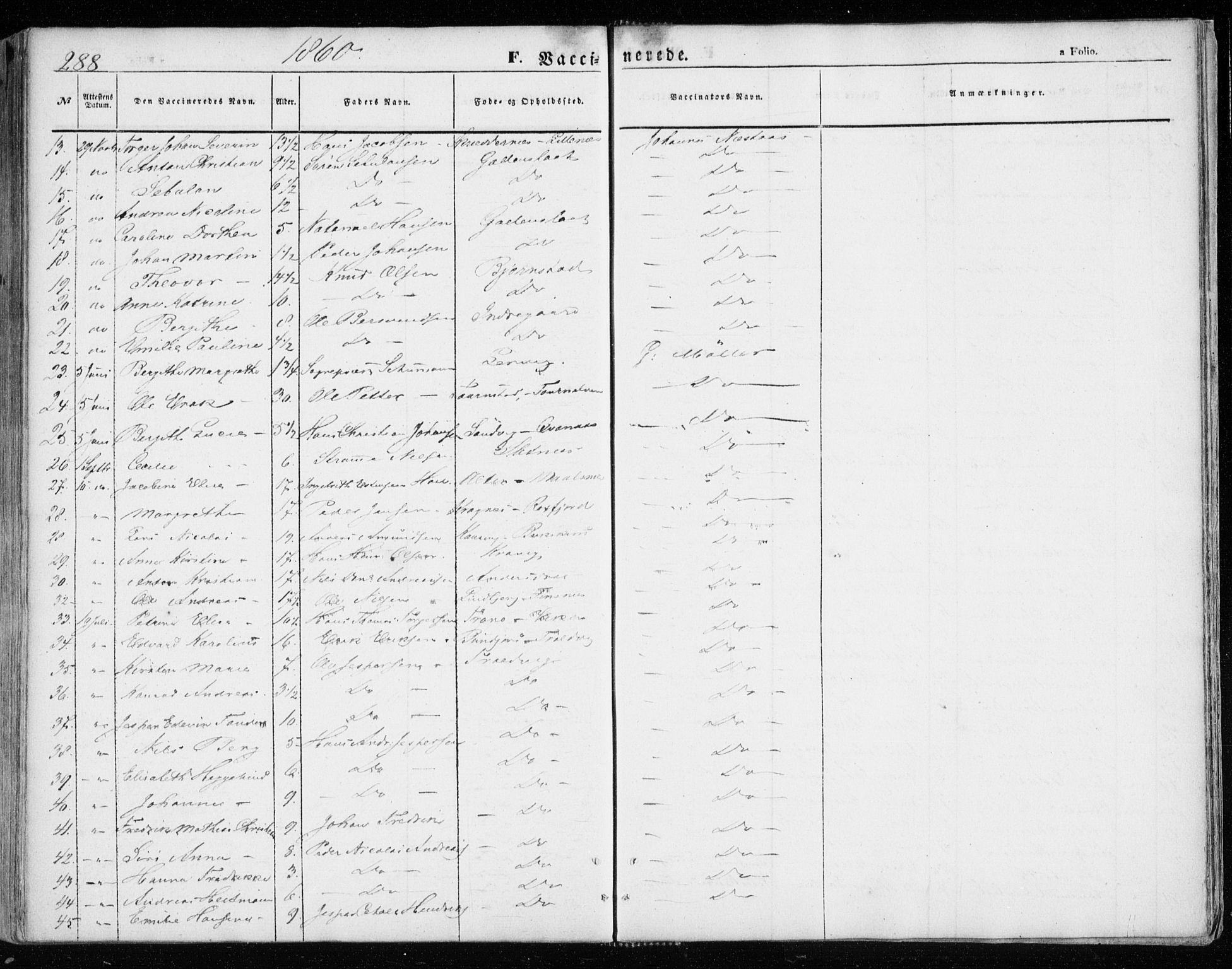 Lenvik sokneprestembete, SATØ/S-1310/H/Ha/Haa/L0007kirke: Parish register (official) no. 7, 1855-1865, p. 288