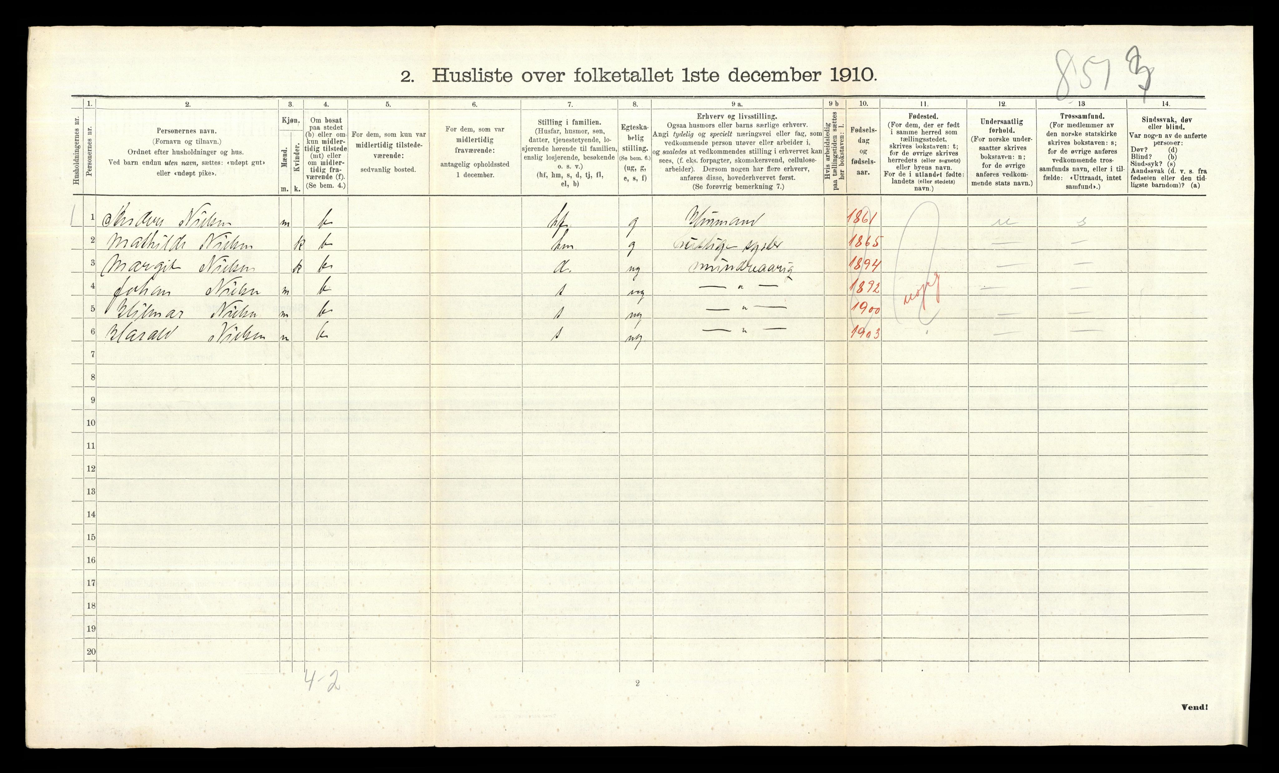 RA, 1910 census for Ås, 1910, p. 460