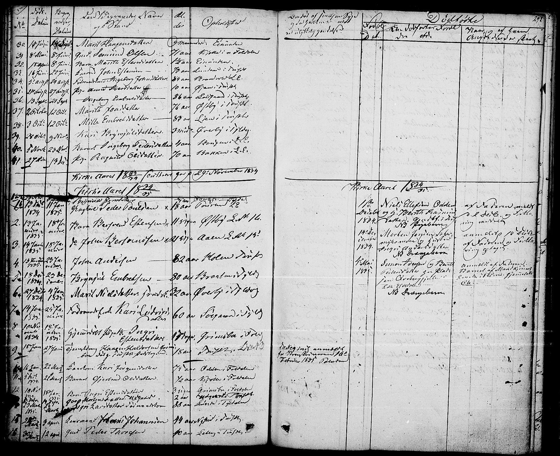 Tynset prestekontor, AV/SAH-PREST-058/H/Ha/Haa/L0019: Parish register (official) no. 19, 1829-1847, p. 293