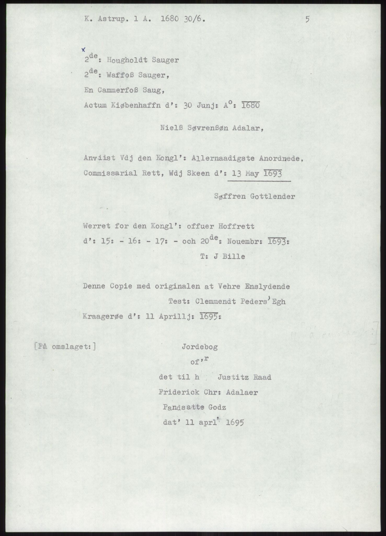 Samlinger til kildeutgivelse, Diplomavskriftsamlingen, AV/RA-EA-4053/H/Ha, p. 1305