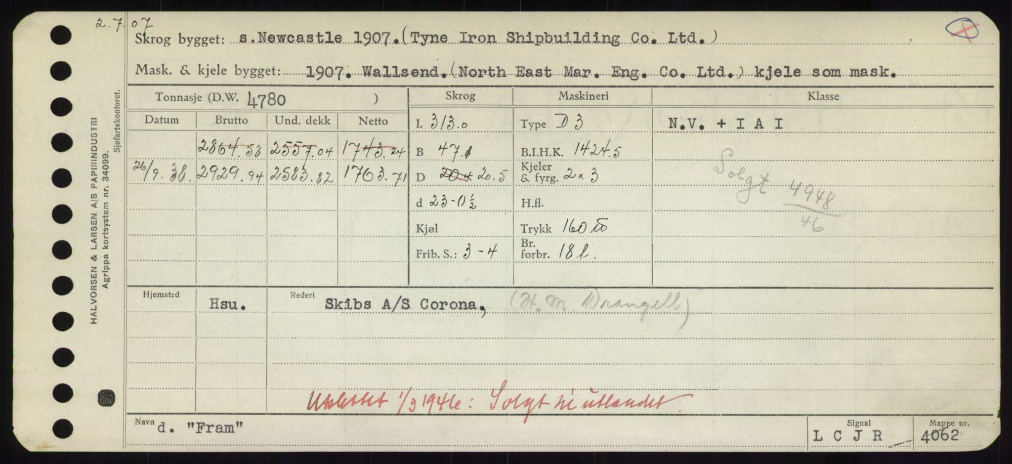 Sjøfartsdirektoratet med forløpere, Skipsmålingen, RA/S-1627/H/Hd/L0011: Fartøy, Fla-Får, p. 271