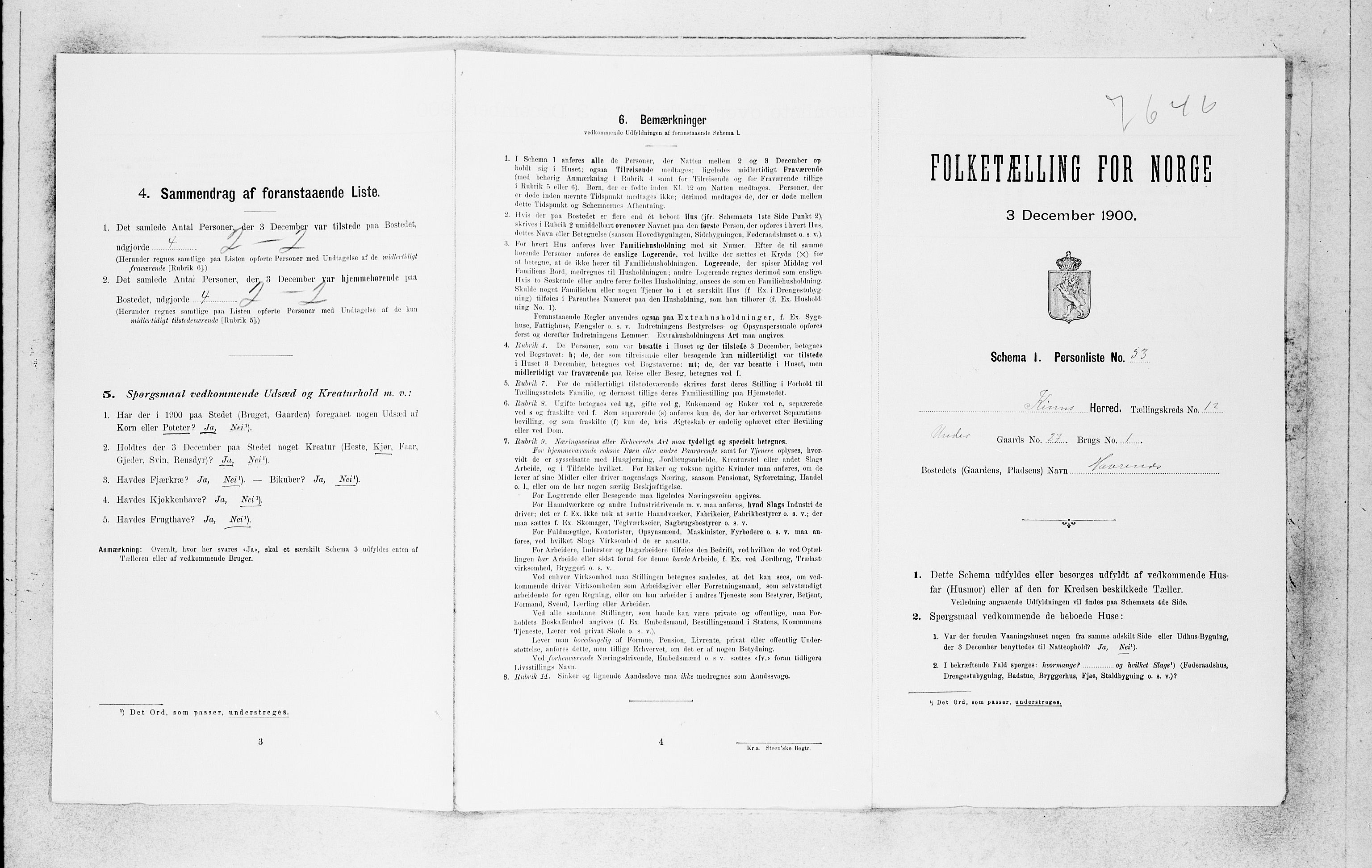 SAB, 1900 census for Kinn, 1900, p. 1437