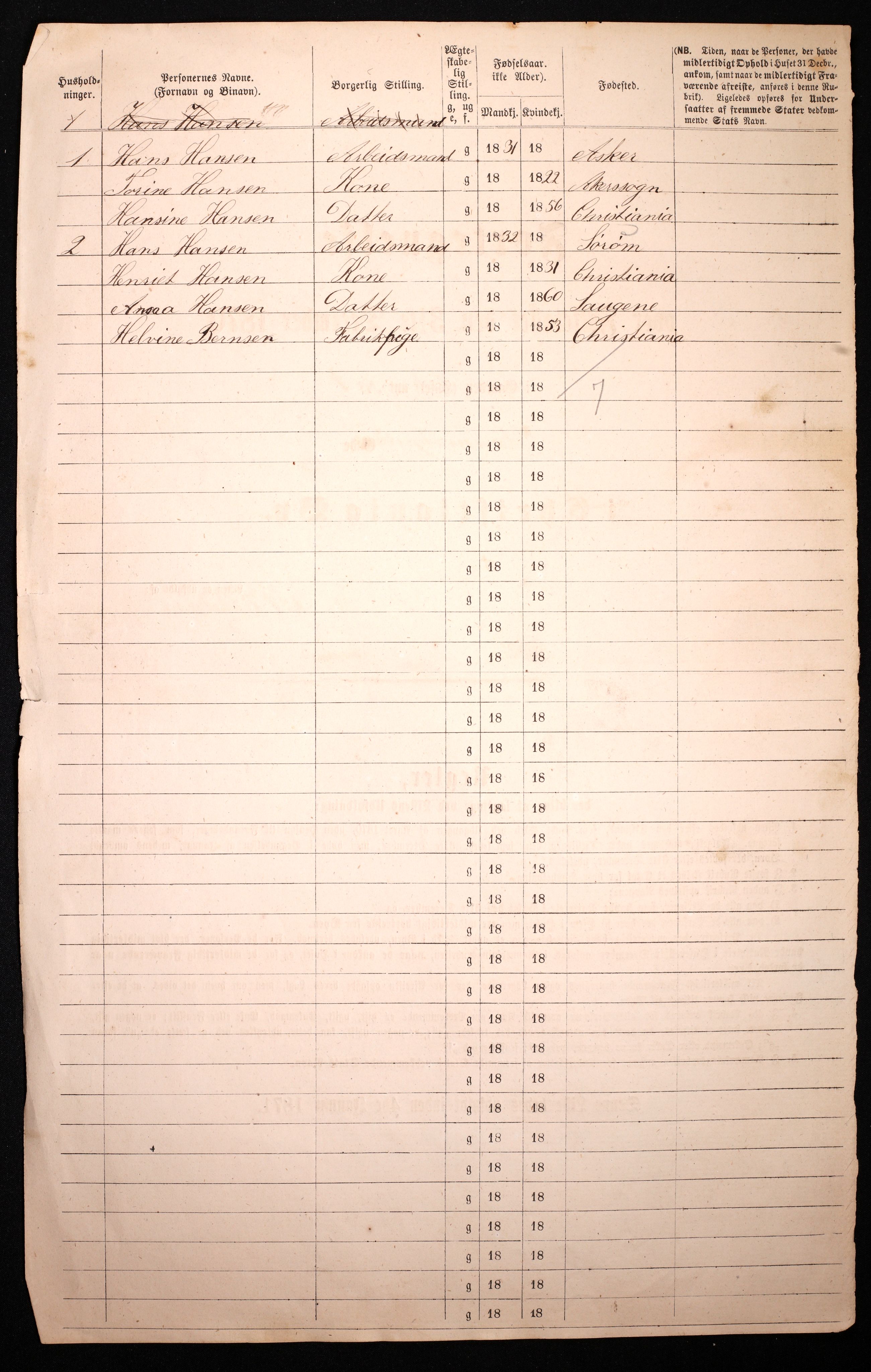 RA, 1870 census for 0301 Kristiania, 1870, p. 645