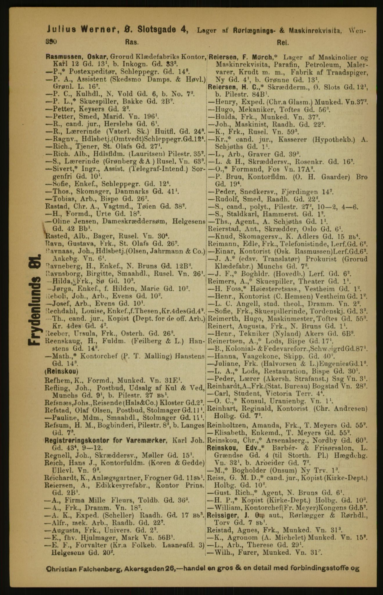 Kristiania/Oslo adressebok, PUBL/-, 1891, p. 390