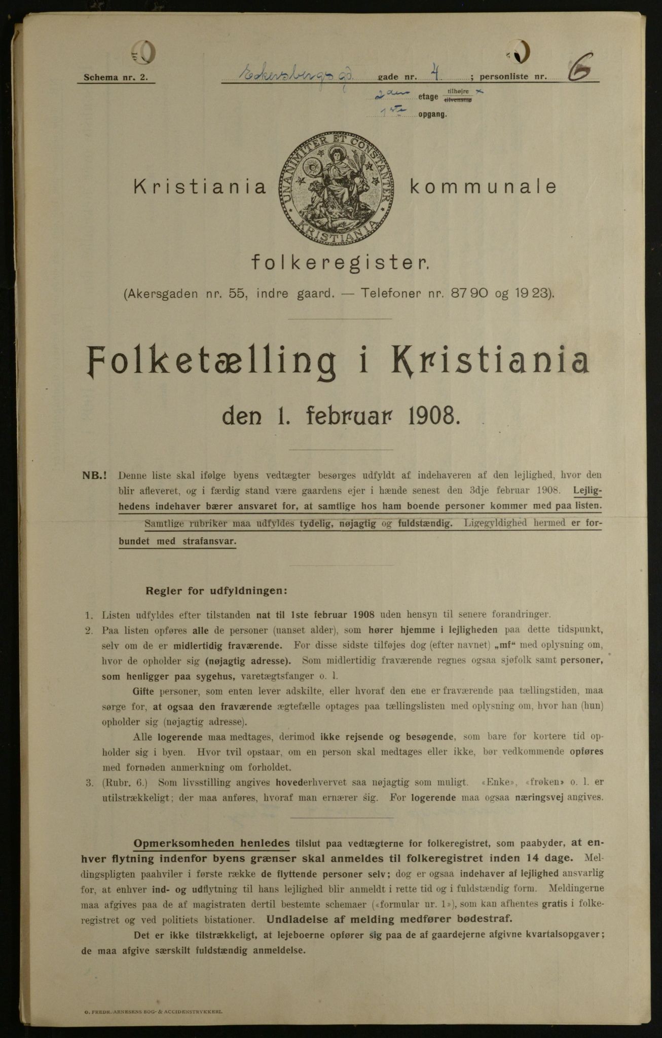 OBA, Municipal Census 1908 for Kristiania, 1908, p. 16829