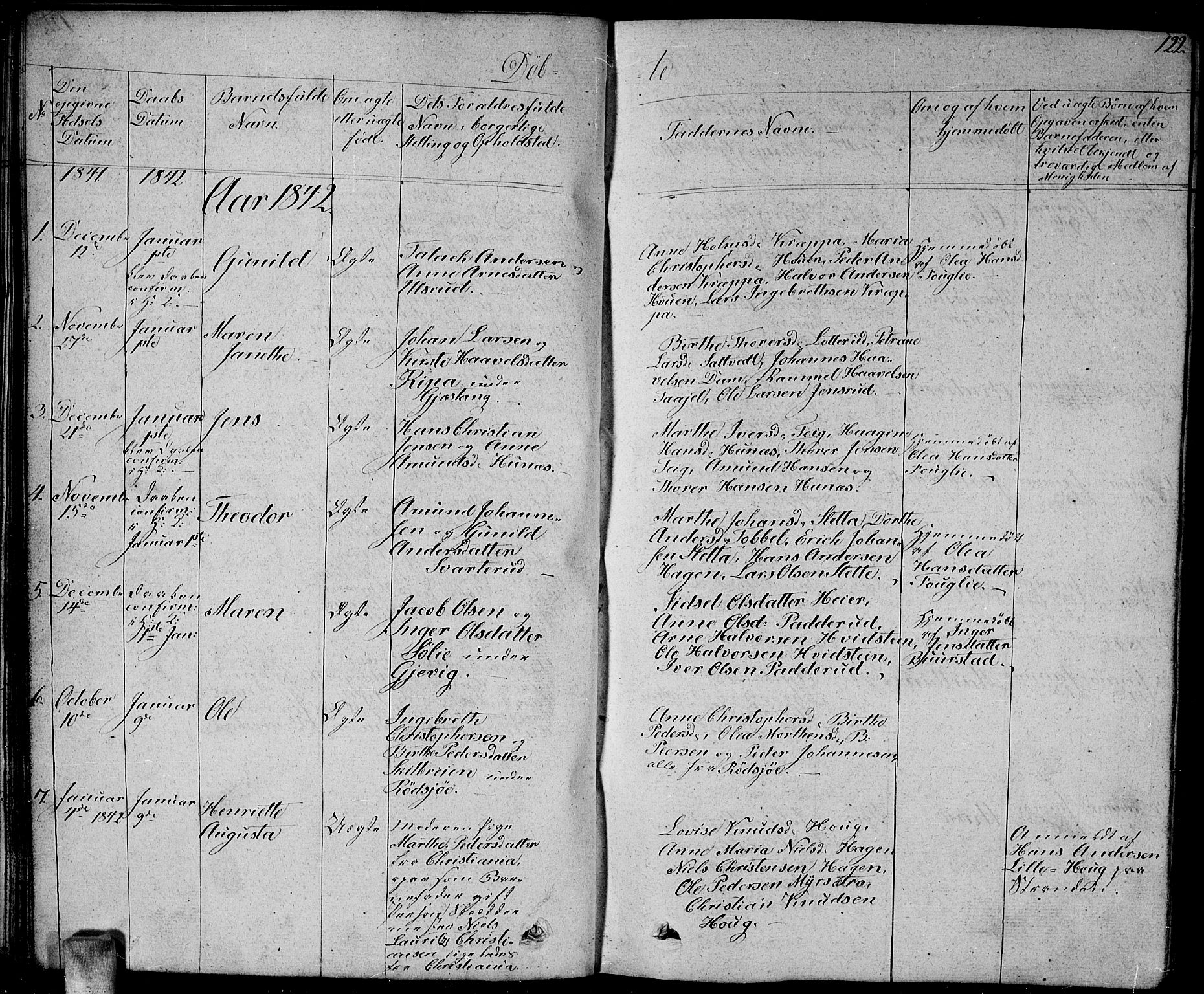 Enebakk prestekontor Kirkebøker, SAO/A-10171c/G/Ga/L0003: Parish register (copy) no. I 3, 1833-1849, p. 122