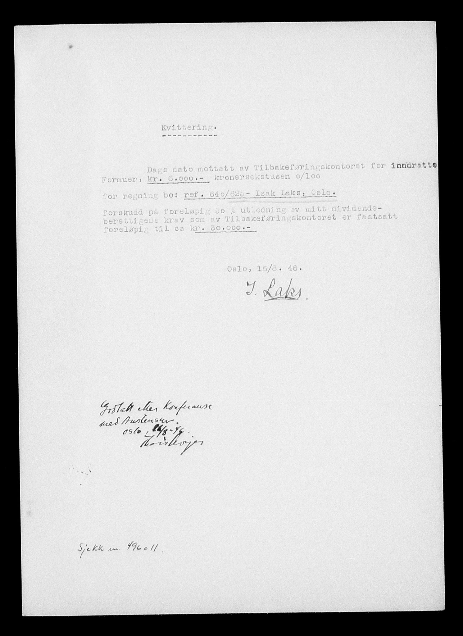 Justisdepartementet, Tilbakeføringskontoret for inndratte formuer, RA/S-1564/H/Hc/Hcc/L0954: --, 1945-1947, p. 325