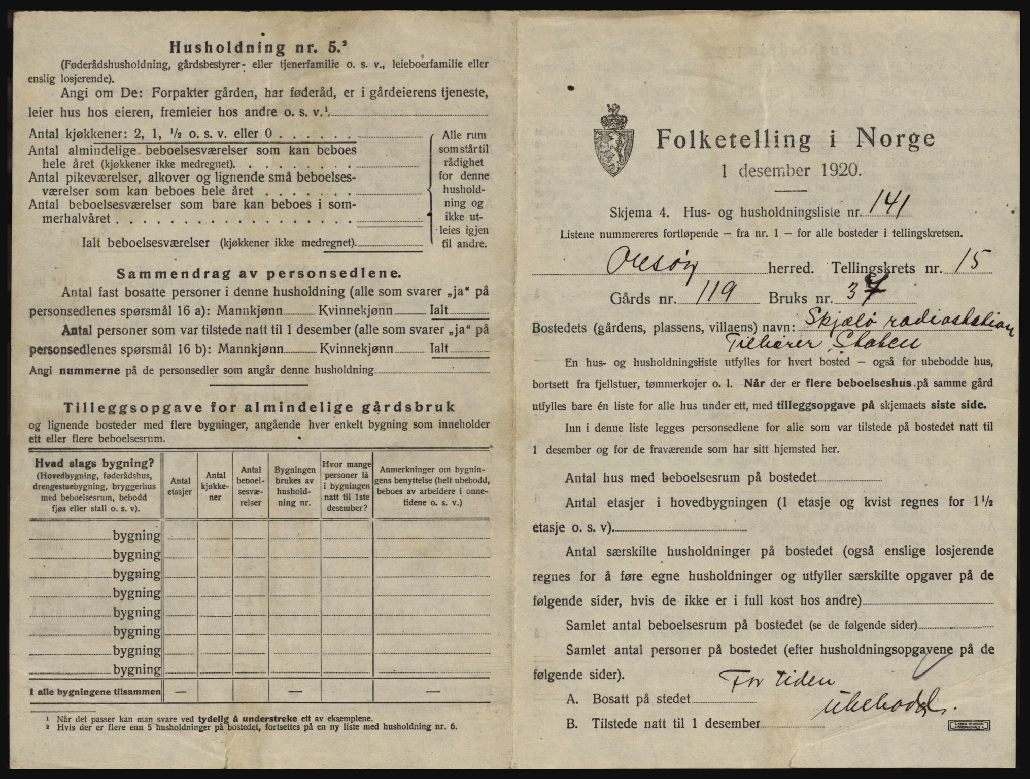 SAO, 1920 census for Onsøy, 1920, p. 2936