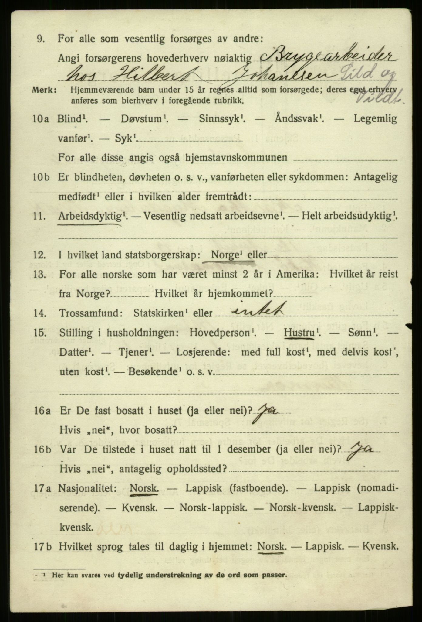 SATØ, 1920 census for Tromsø, 1920, p. 15077