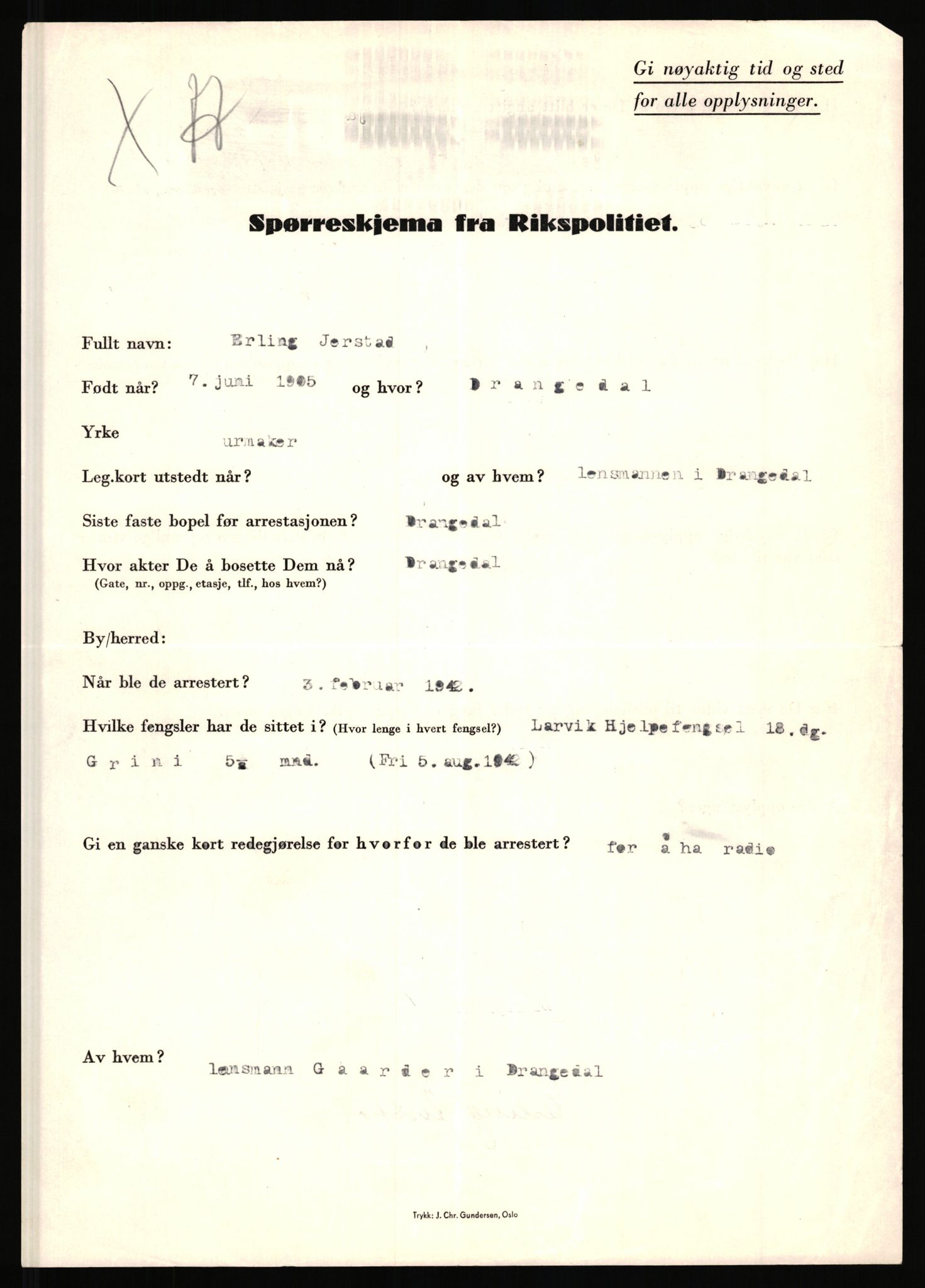 Rikspolitisjefen, AV/RA-S-1560/L/L0008: Jaffe, Bernhard - Karset, Helge Hafsahl, 1940-1945, p. 389