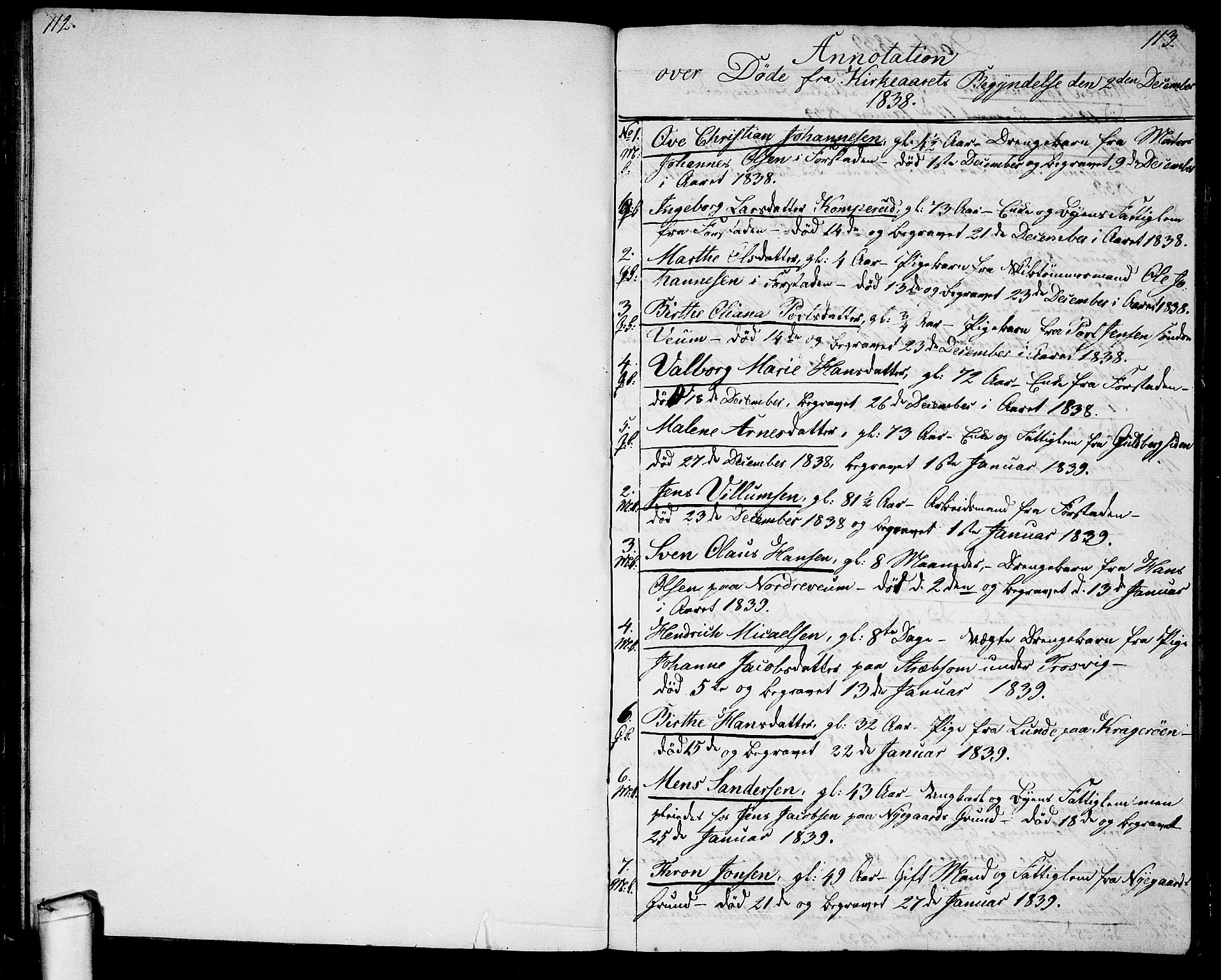 Glemmen prestekontor Kirkebøker, AV/SAO-A-10908/G/Ga/L0002: Parish register (copy) no. 2, 1838-1851, p. 112-113