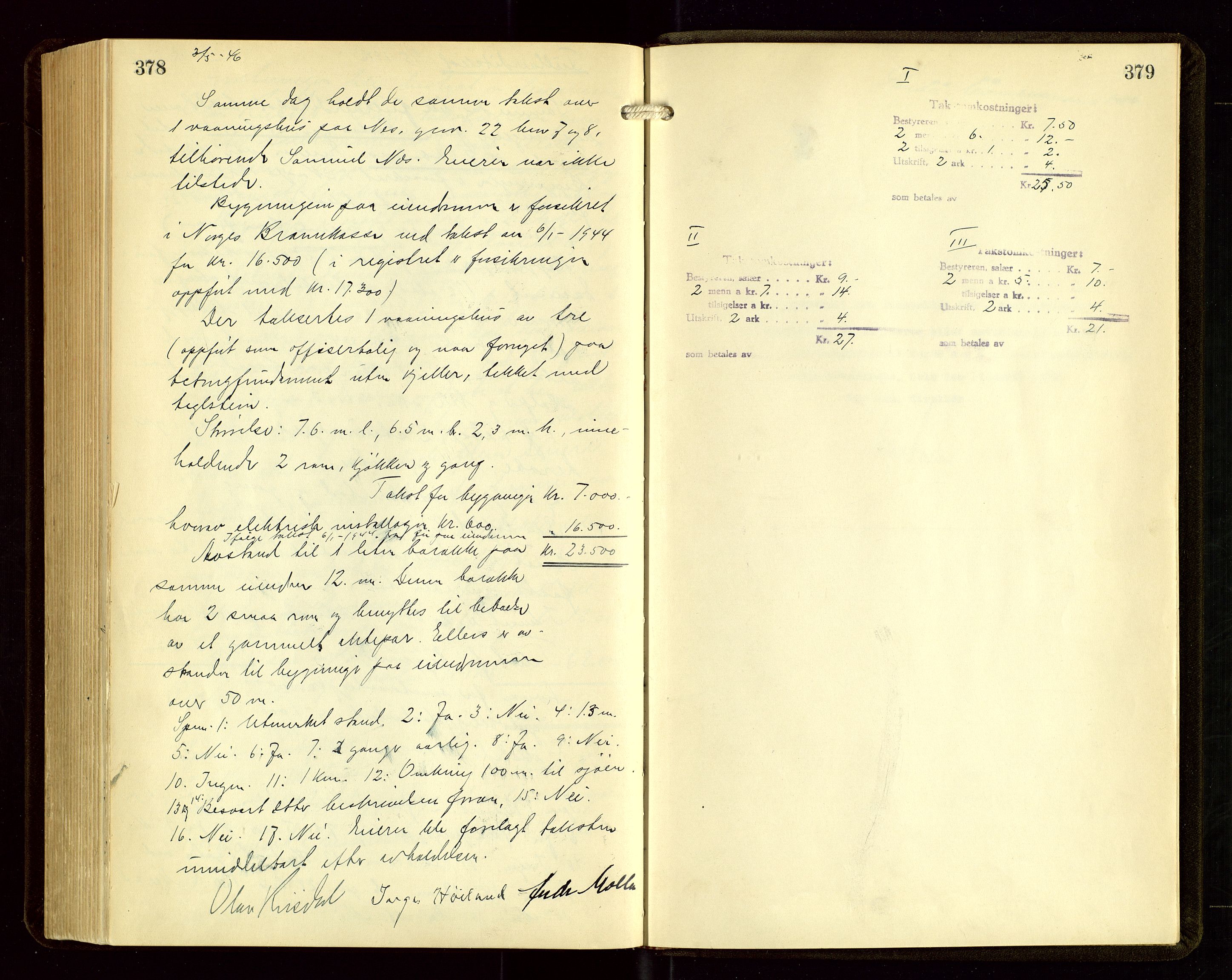 Sauda lensmannskontor, AV/SAST-A-100177/Goa/L0004: "Brandtakstprotokoll for Sauda lensmannsdistrikt", 1934-1946, p. 378-379