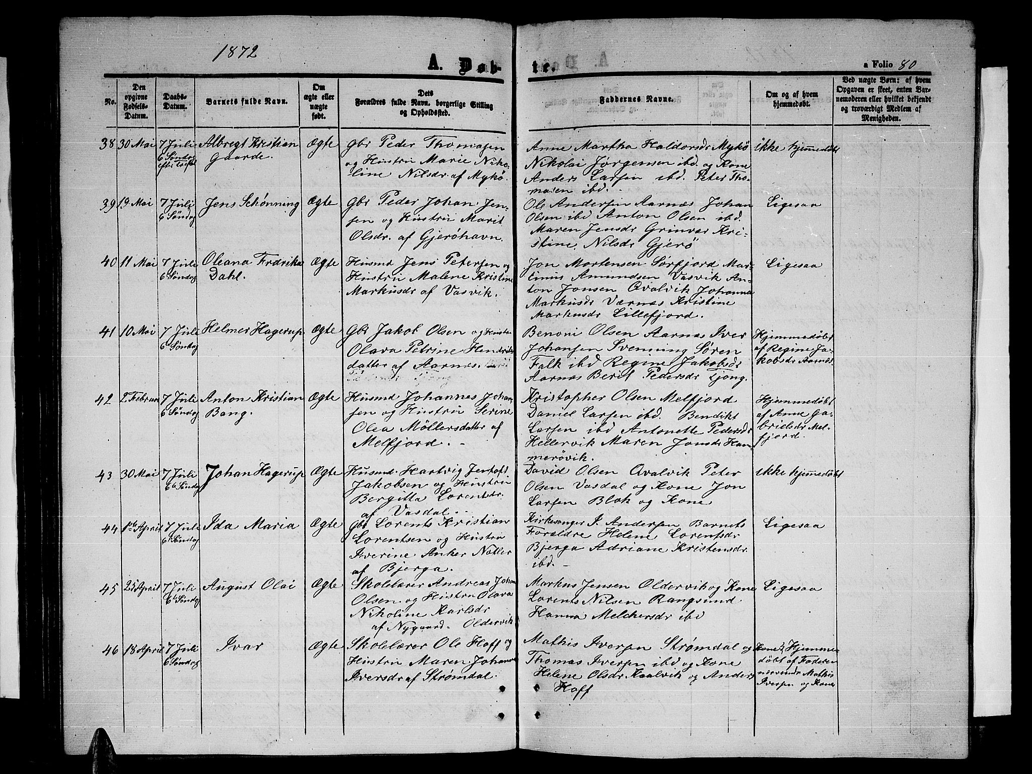 Ministerialprotokoller, klokkerbøker og fødselsregistre - Nordland, SAT/A-1459/841/L0619: Parish register (copy) no. 841C03, 1856-1876, p. 80