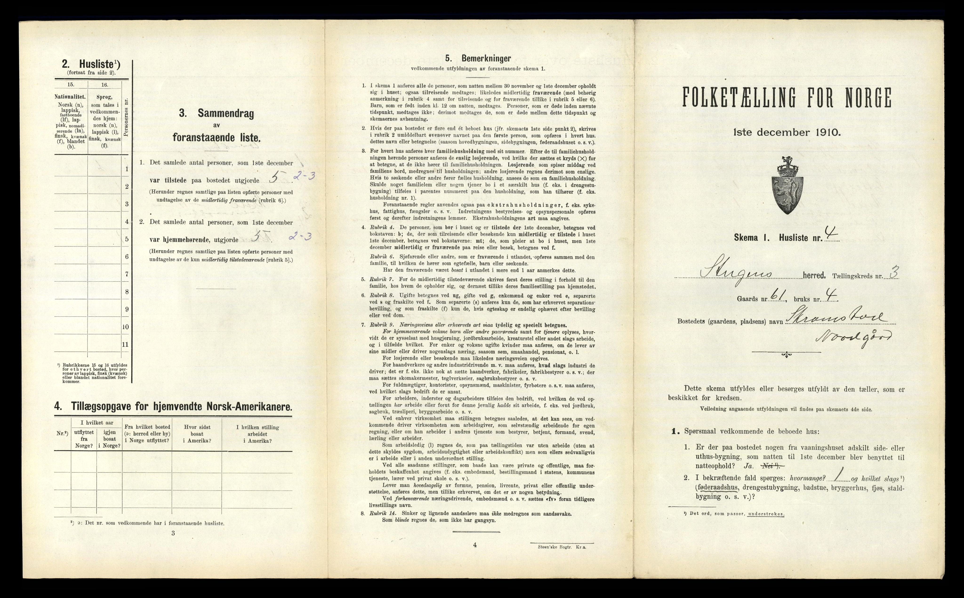 RA, 1910 census for Steigen, 1910, p. 201