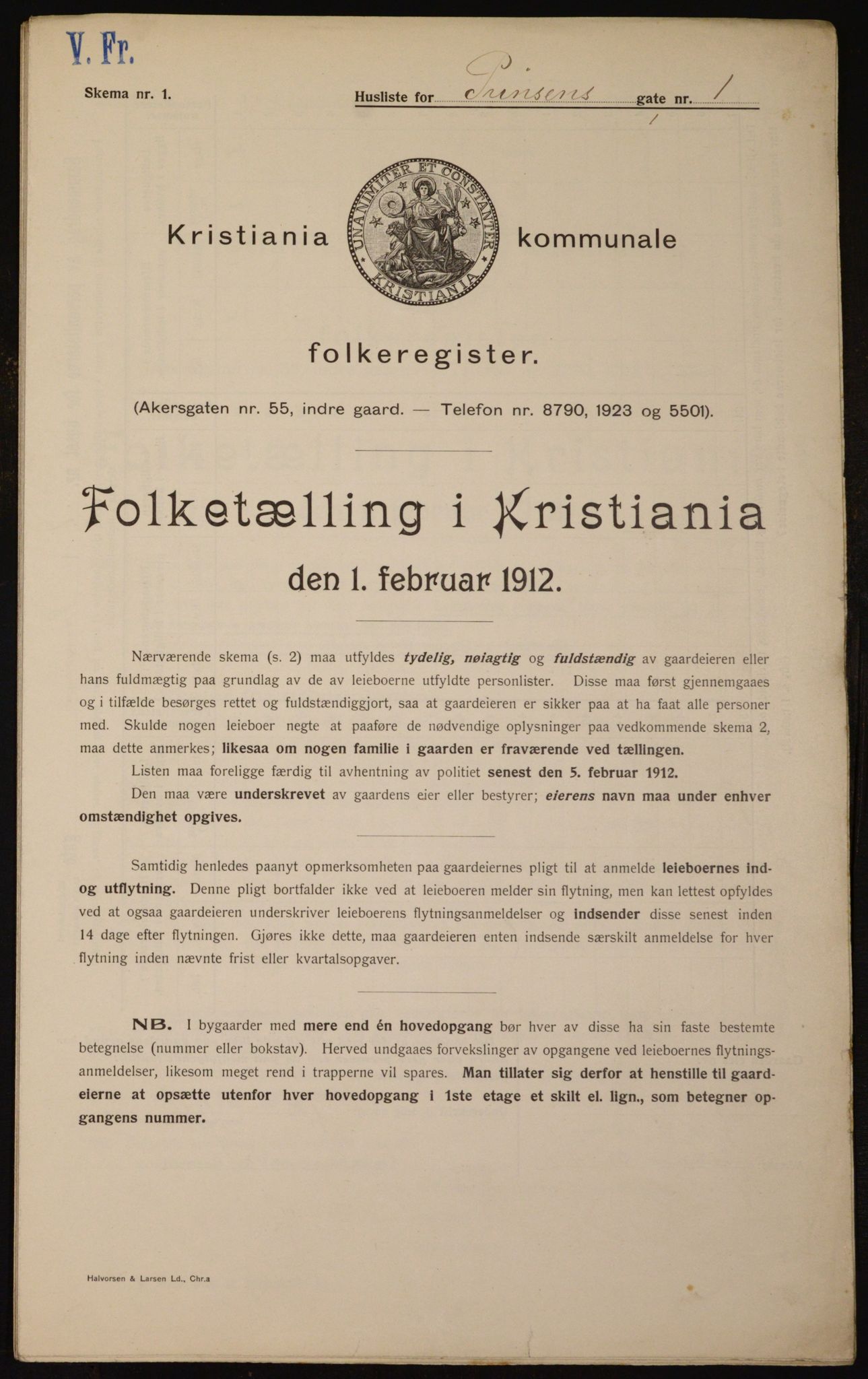 OBA, Municipal Census 1912 for Kristiania, 1912, p. 81442