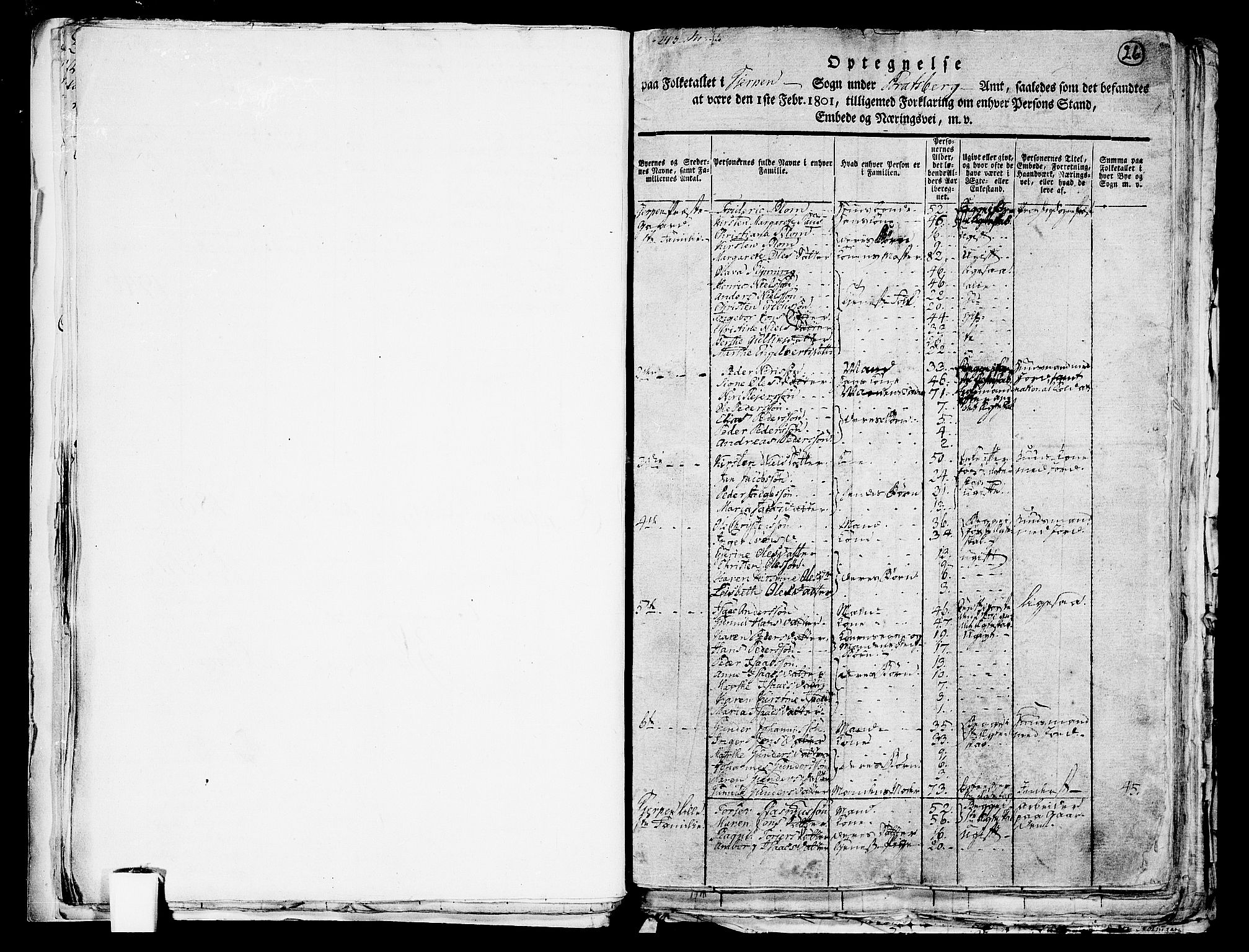 RA, 1801 census for 0812P Gjerpen, 1801, p. 25b-26a
