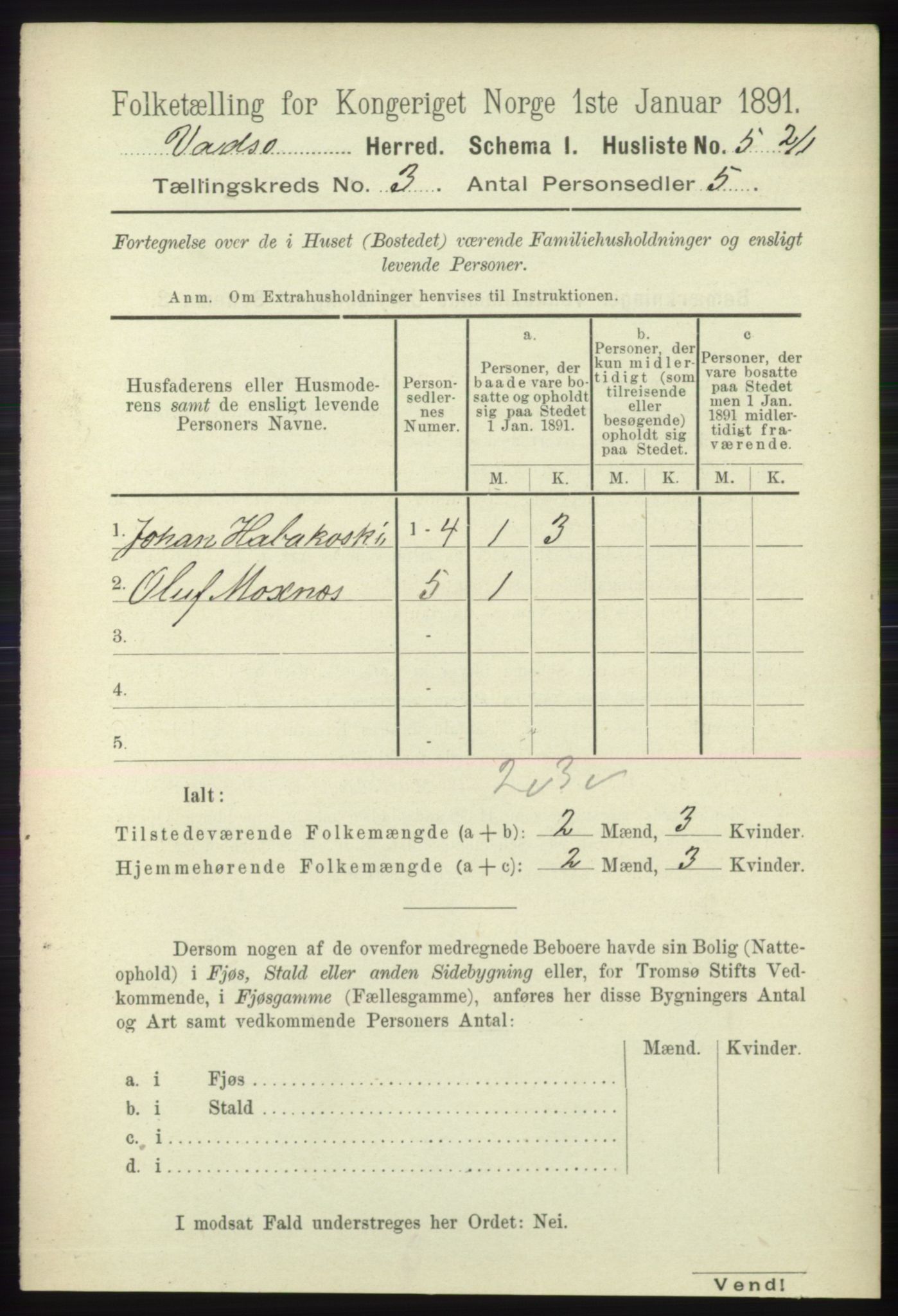 RA, 1891 census for 2029 Vadsø, 1891, p. 774