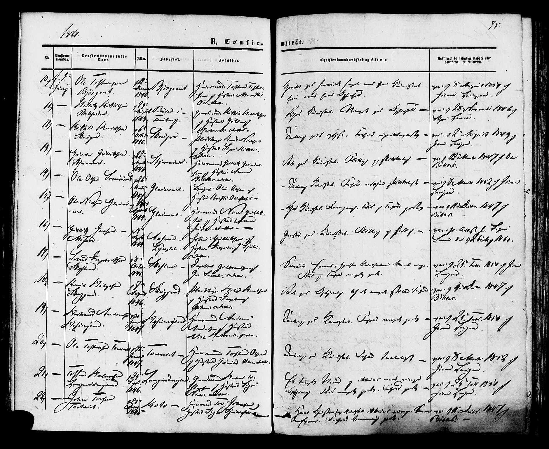 Rollag kirkebøker, AV/SAKO-A-240/F/Fa/L0009: Parish register (official) no. I 9, 1860-1874, p. 78