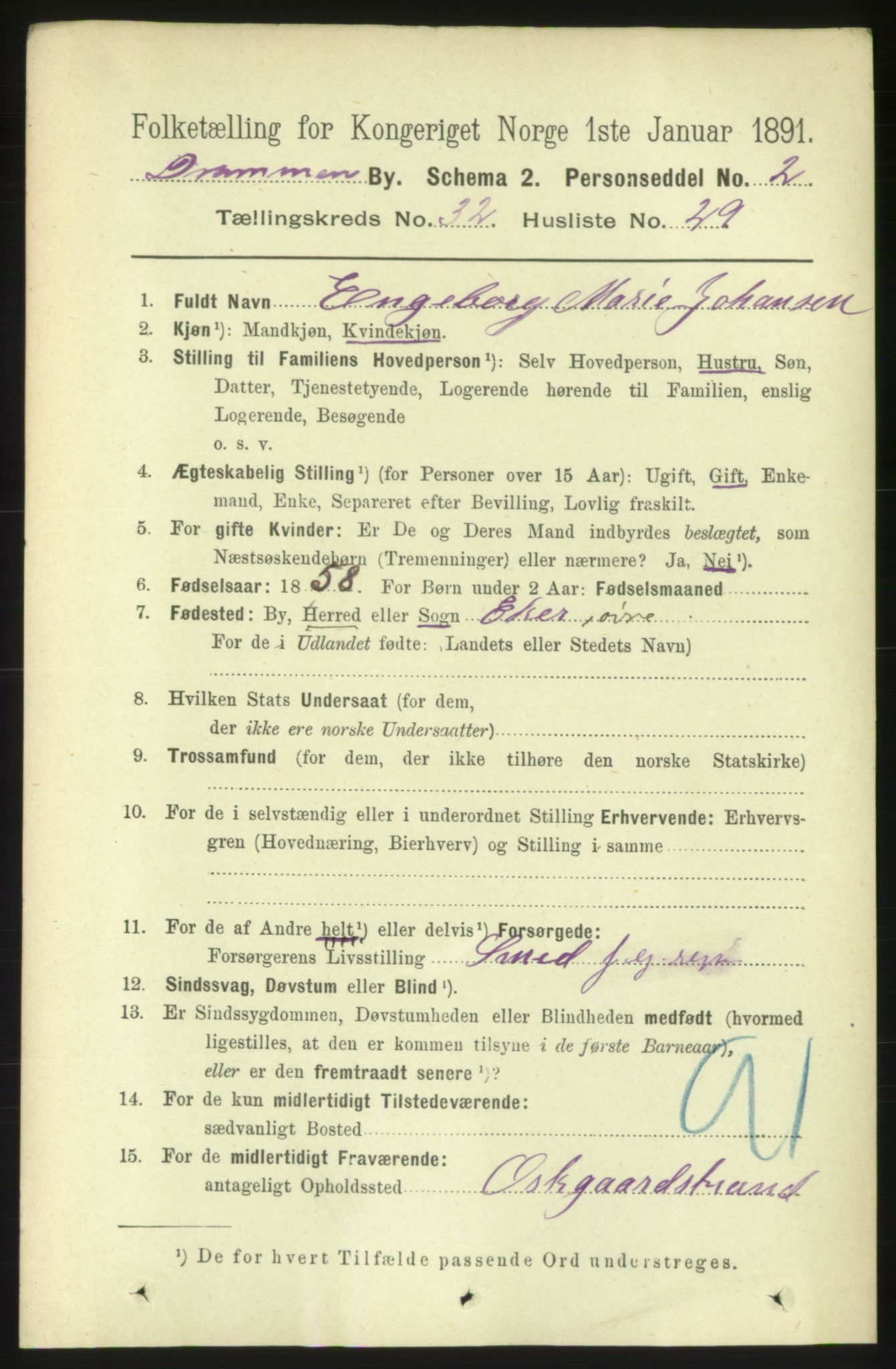 RA, 1891 census for 0602 Drammen, 1891, p. 19624