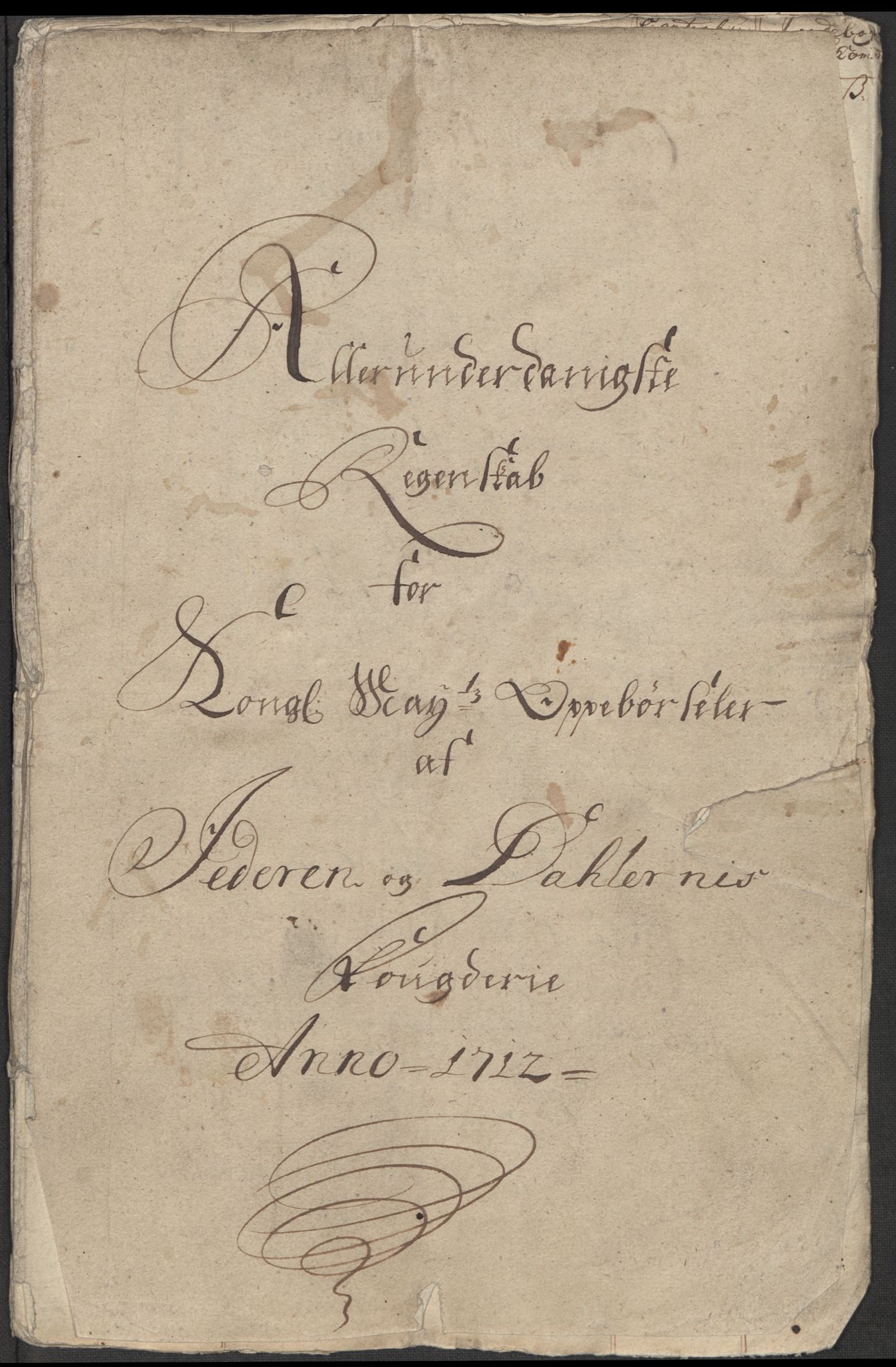 Rentekammeret inntil 1814, Reviderte regnskaper, Fogderegnskap, RA/EA-4092/R46/L2737: Fogderegnskap Jæren og Dalane, 1712, p. 5
