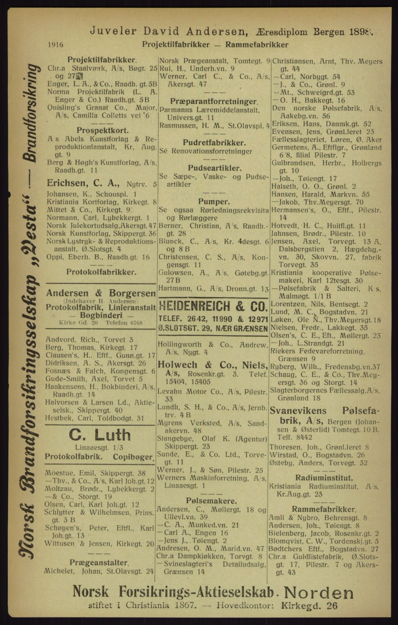 Kristiania/Oslo adressebok, PUBL/-, 1916, p. 1916