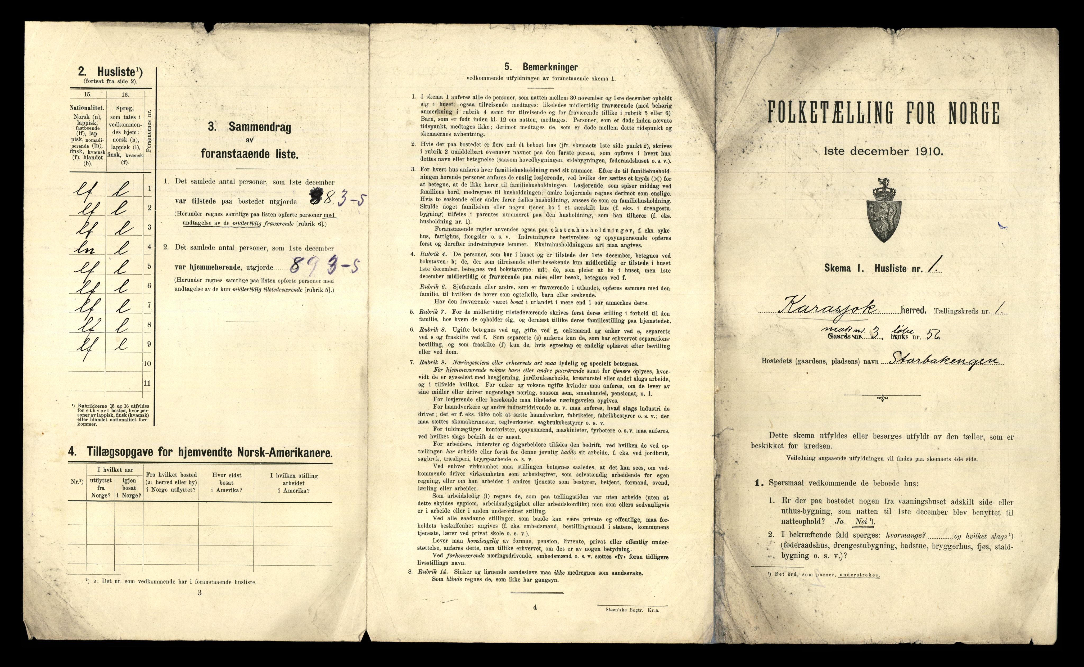 RA, 1910 census for Karasjok, 1910, p. 18