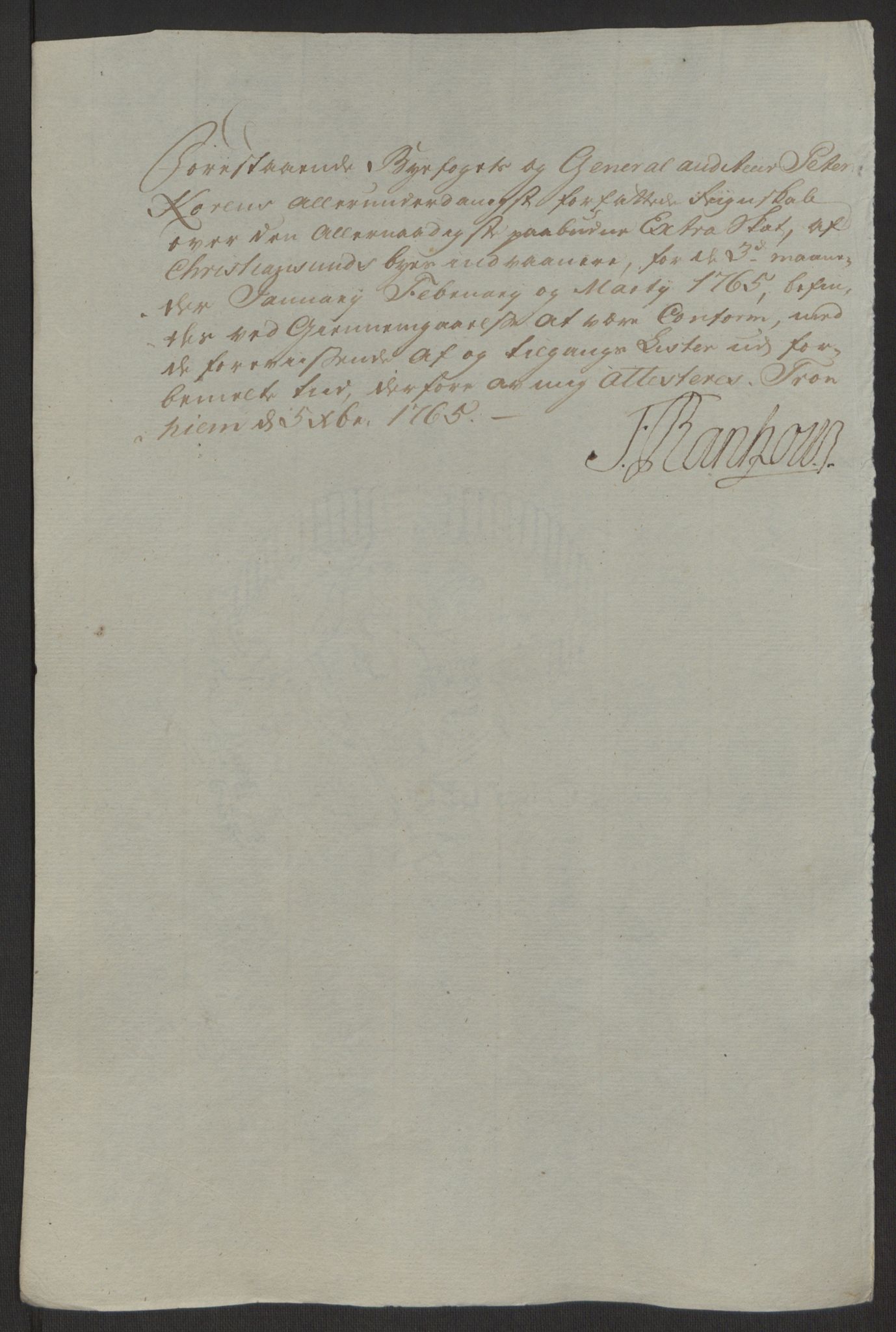 Rentekammeret inntil 1814, Reviderte regnskaper, Byregnskaper, AV/RA-EA-4066/R/Rr/L0495/0004: [R1] Kontribusjonsregnskap / Ekstraskatt, 1762-1772, p. 74