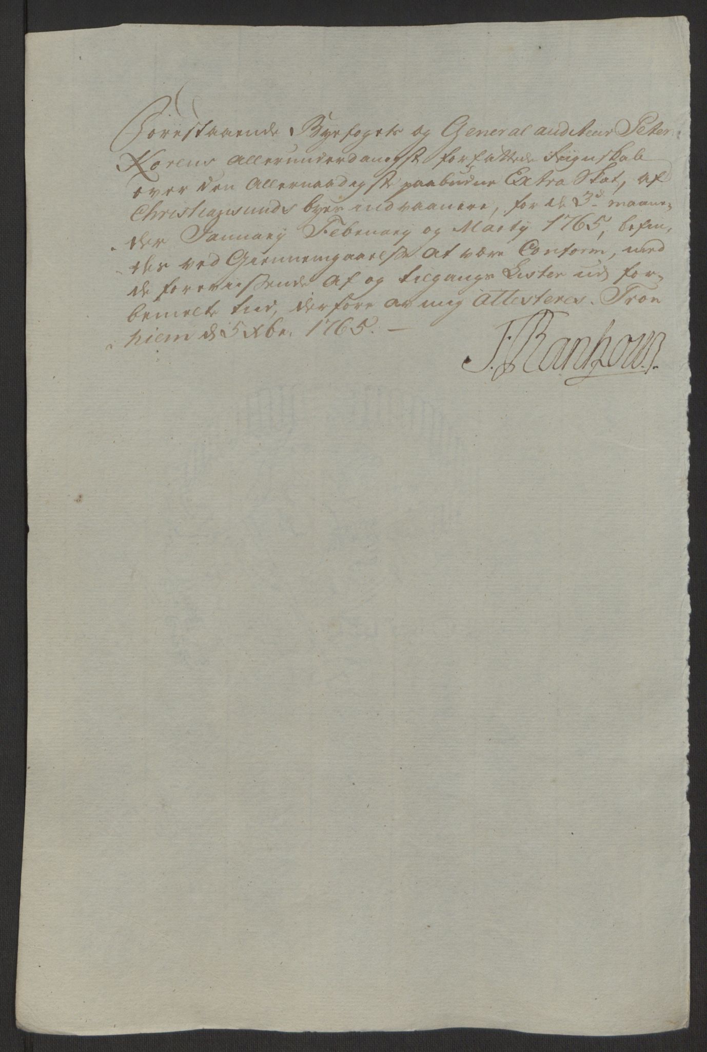 Rentekammeret inntil 1814, Reviderte regnskaper, Byregnskaper, RA/EA-4066/R/Rr/L0495/0004: [R1] Kontribusjonsregnskap / Ekstraskatt, 1762-1772, p. 74