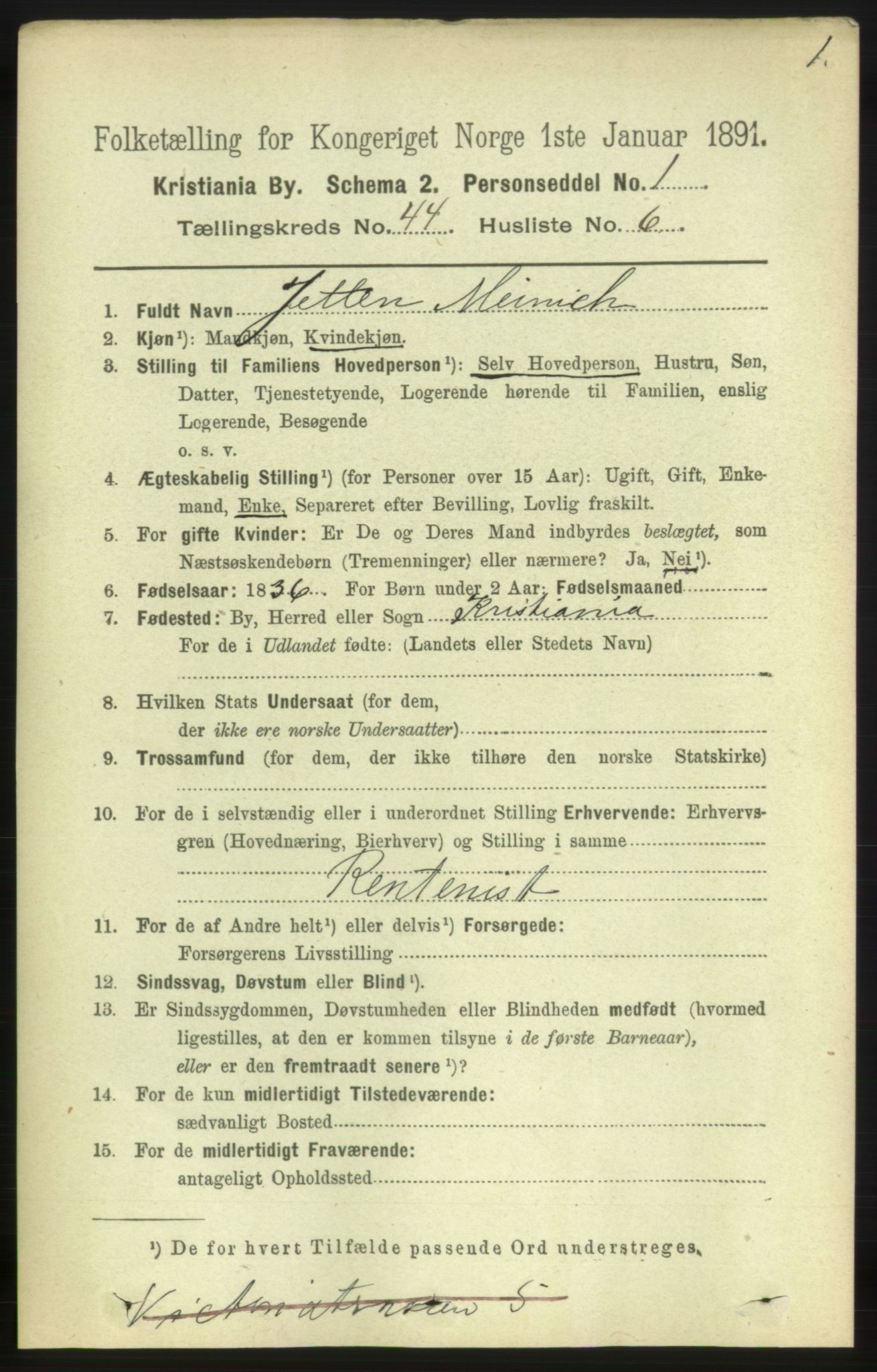 RA, 1891 census for 0301 Kristiania, 1891, p. 26855