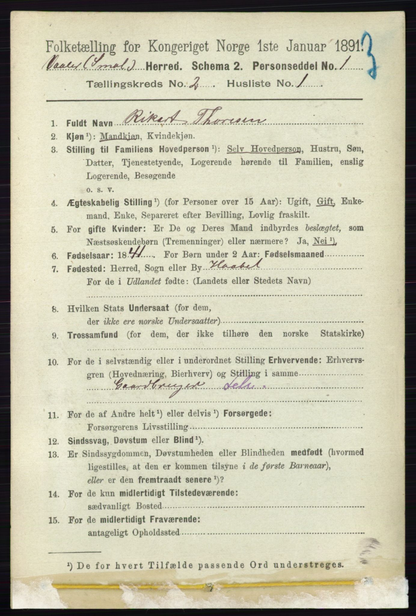 RA, 1891 census for 0137 Våler, 1891, p. 686