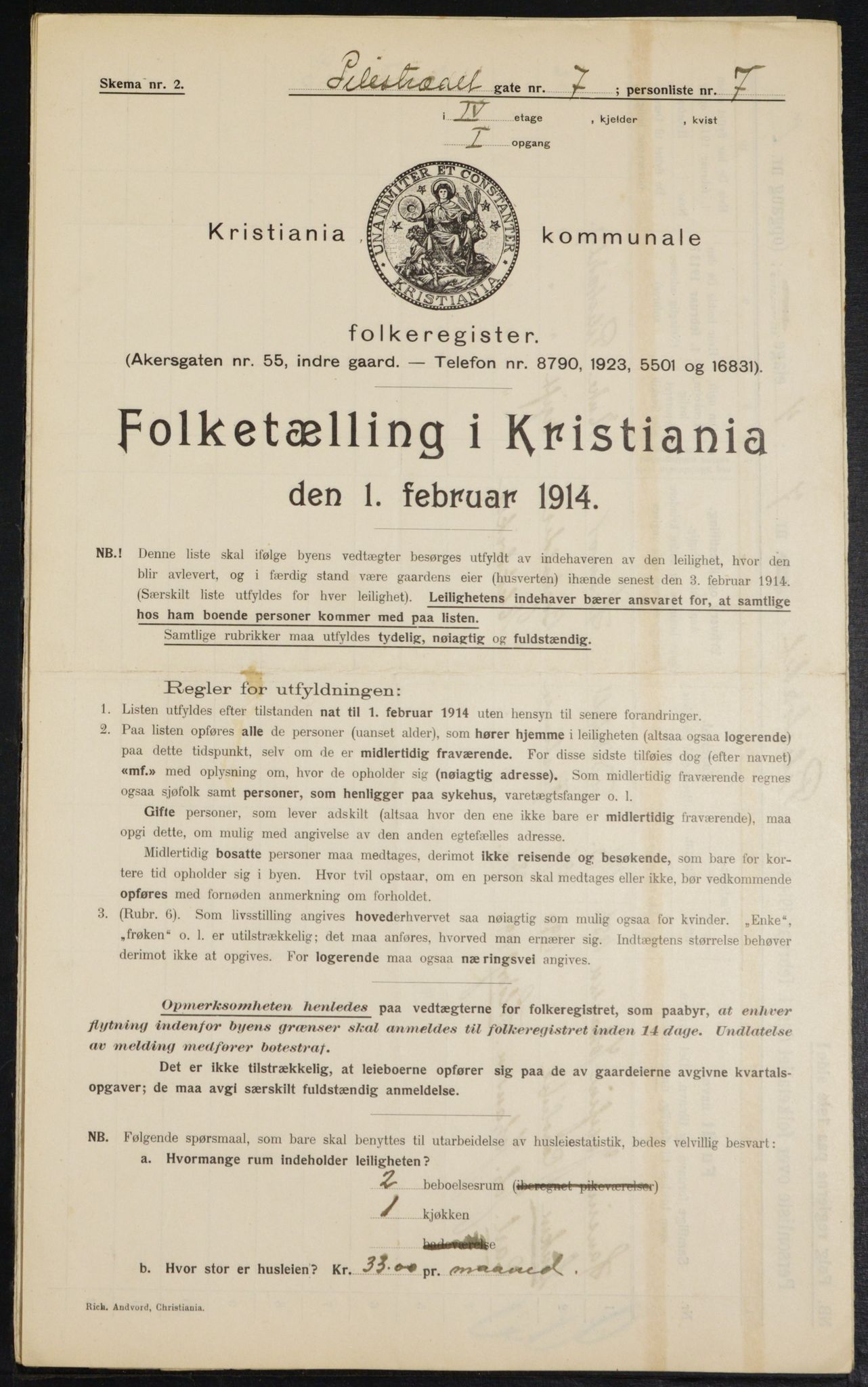 OBA, Municipal Census 1914 for Kristiania, 1914, p. 78878