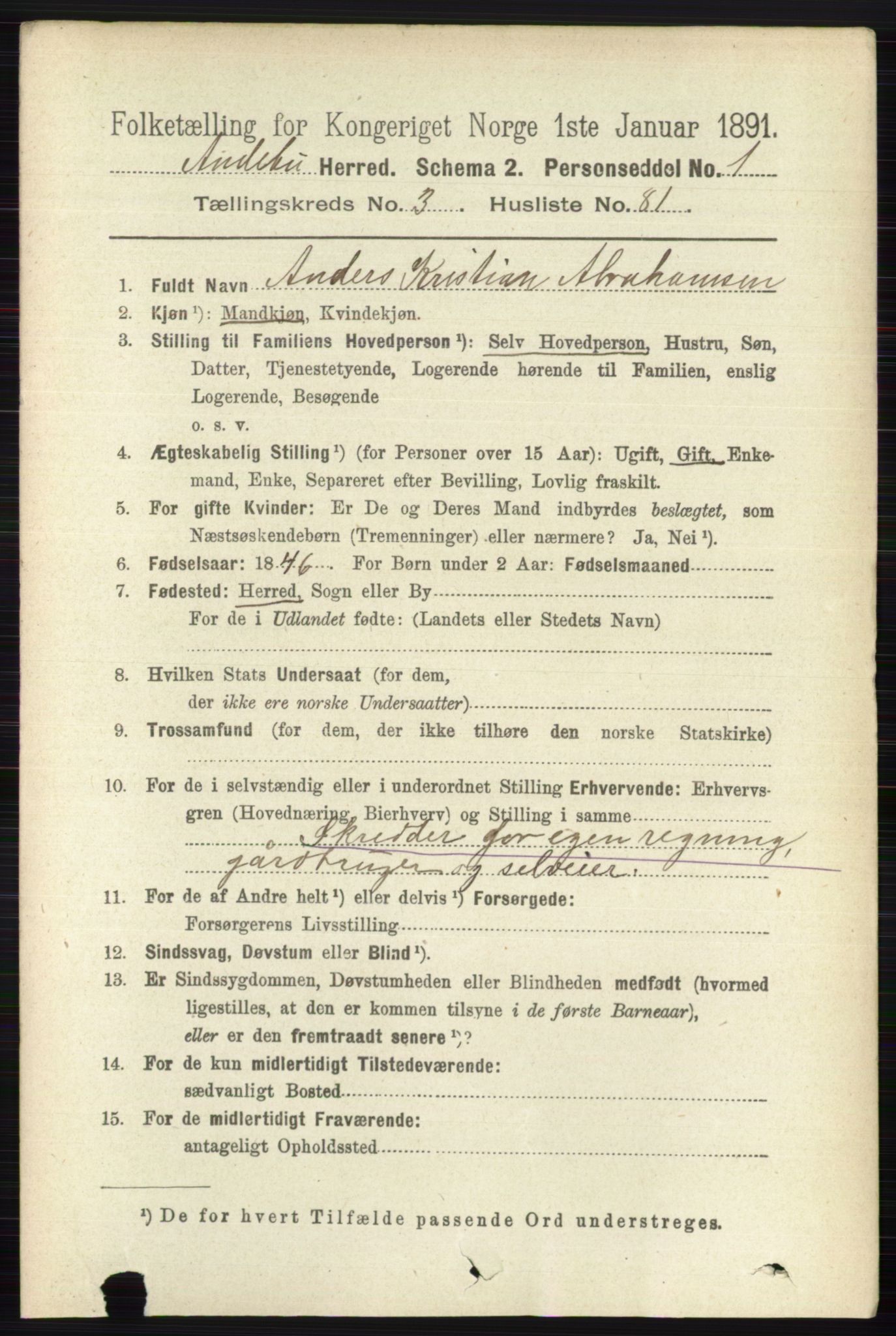 RA, 1891 census for 0719 Andebu, 1891, p. 1934