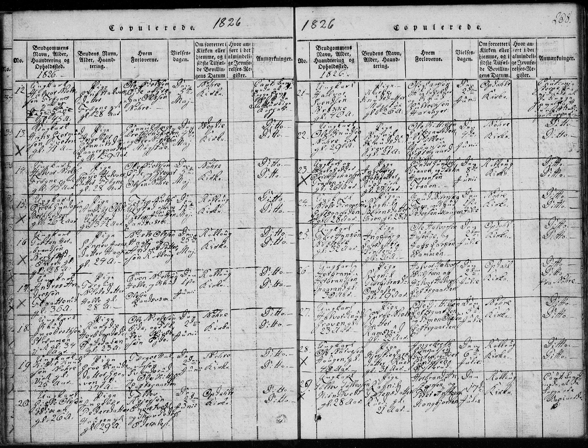 Rollag kirkebøker, SAKO/A-240/G/Ga/L0001: Parish register (copy) no. I 1, 1814-1831, p. 208