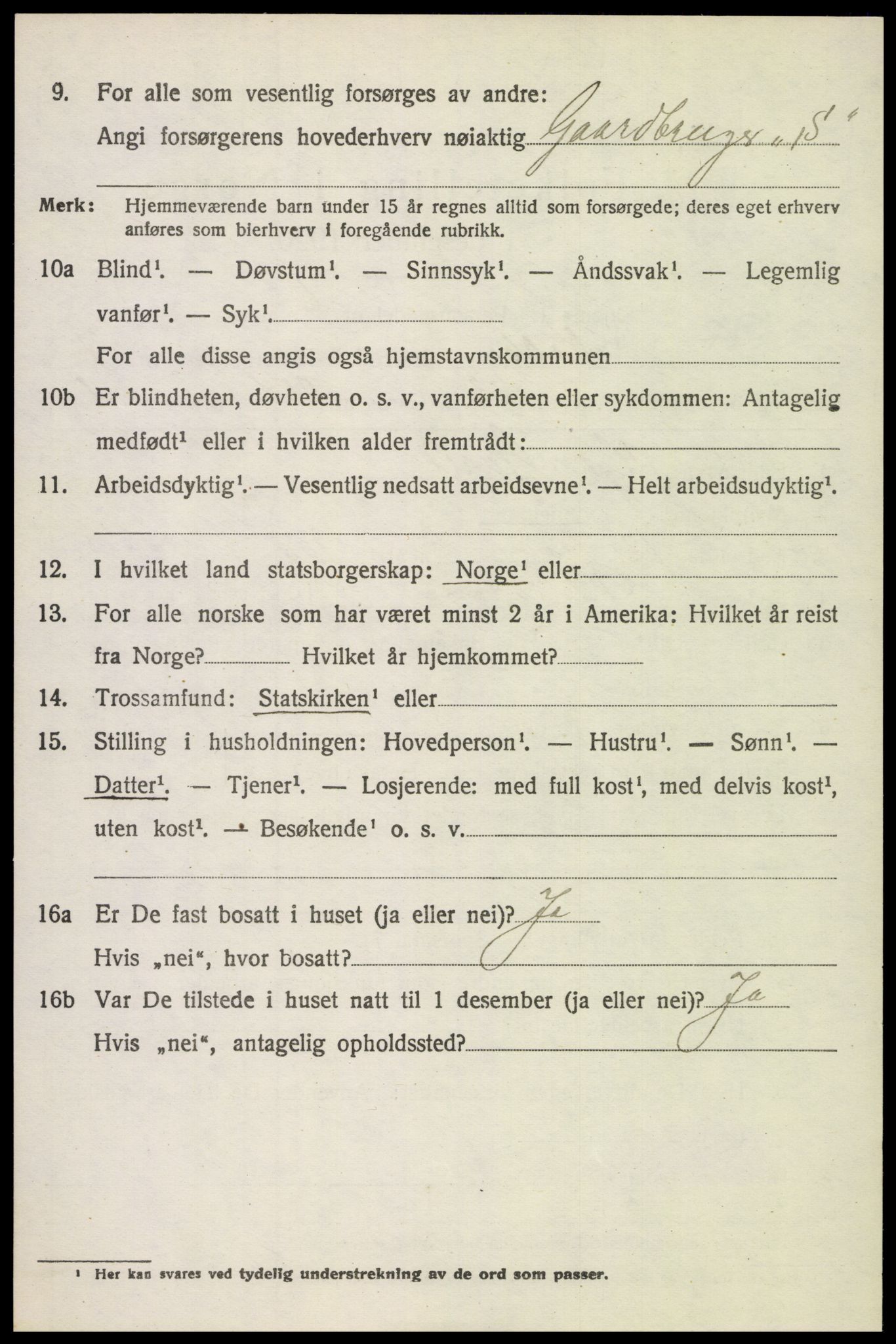 SAH, 1920 census for Kolbu, 1920, p. 5311