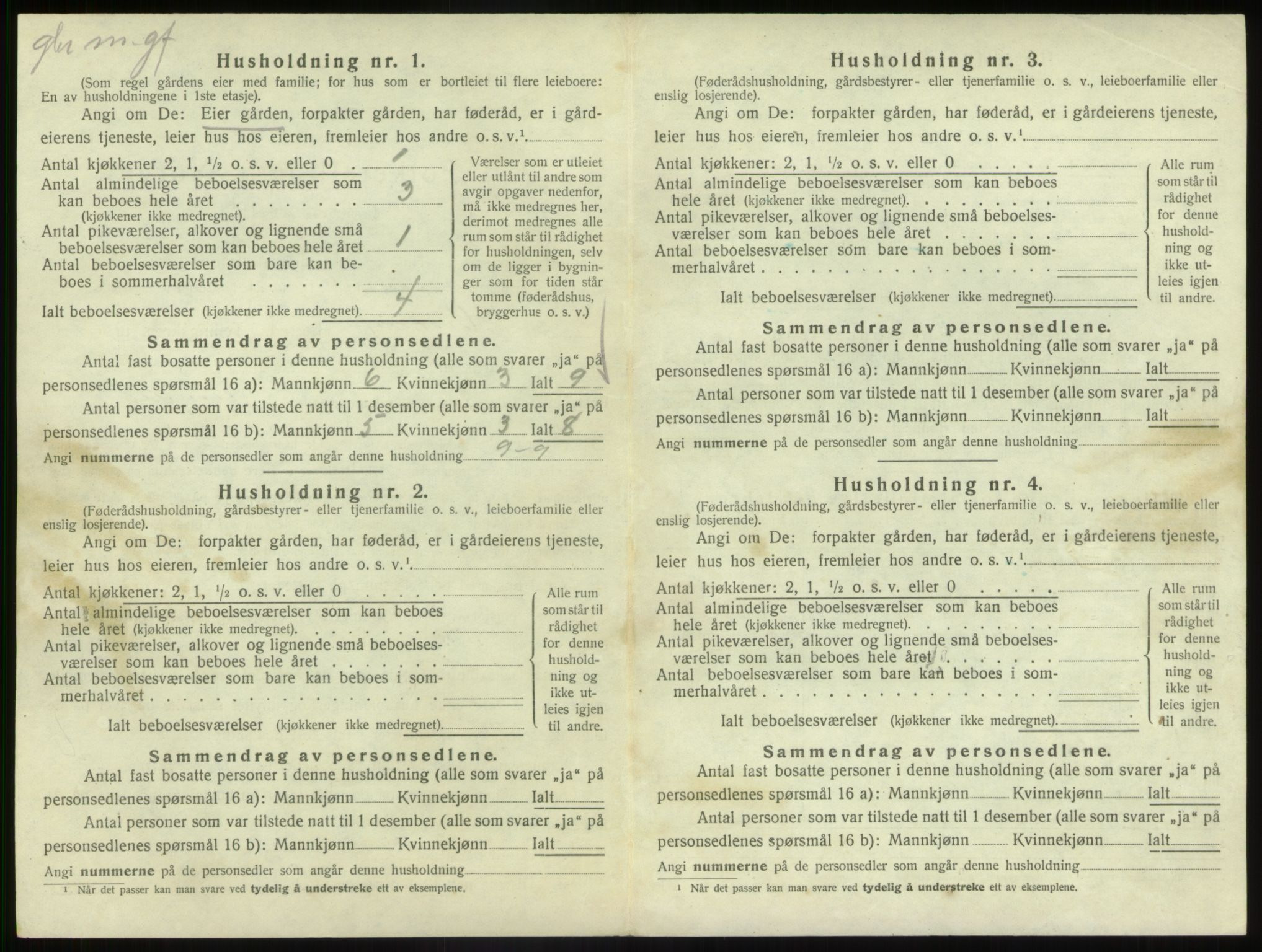 SAB, 1920 census for Vevring, 1920, p. 374