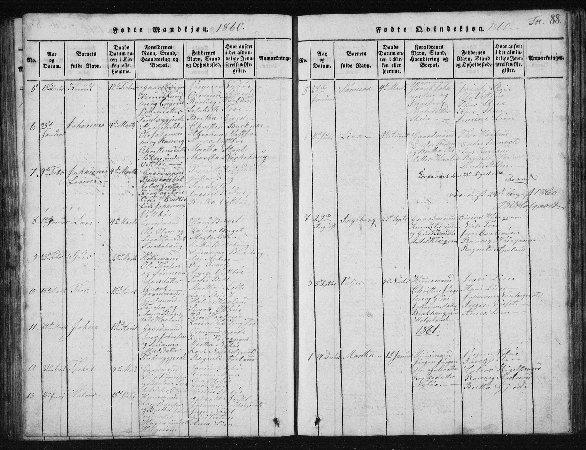 Vikedal sokneprestkontor, SAST/A-101840/01/V: Parish register (copy) no. B 2, 1816-1863, p. 88