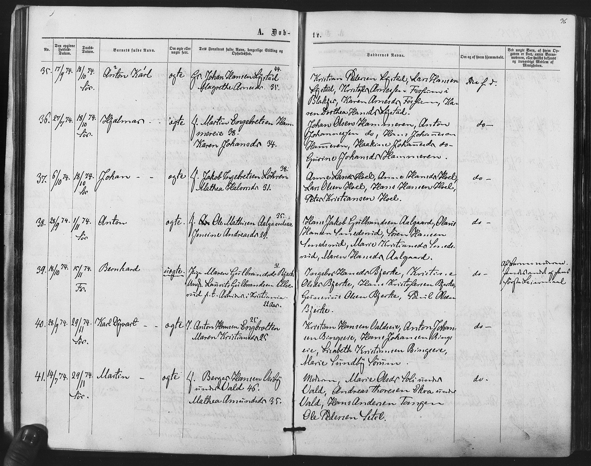 Sørum prestekontor Kirkebøker, AV/SAO-A-10303/F/Fa/L0006: Parish register (official) no. I 6, 1864-1877, p. 36