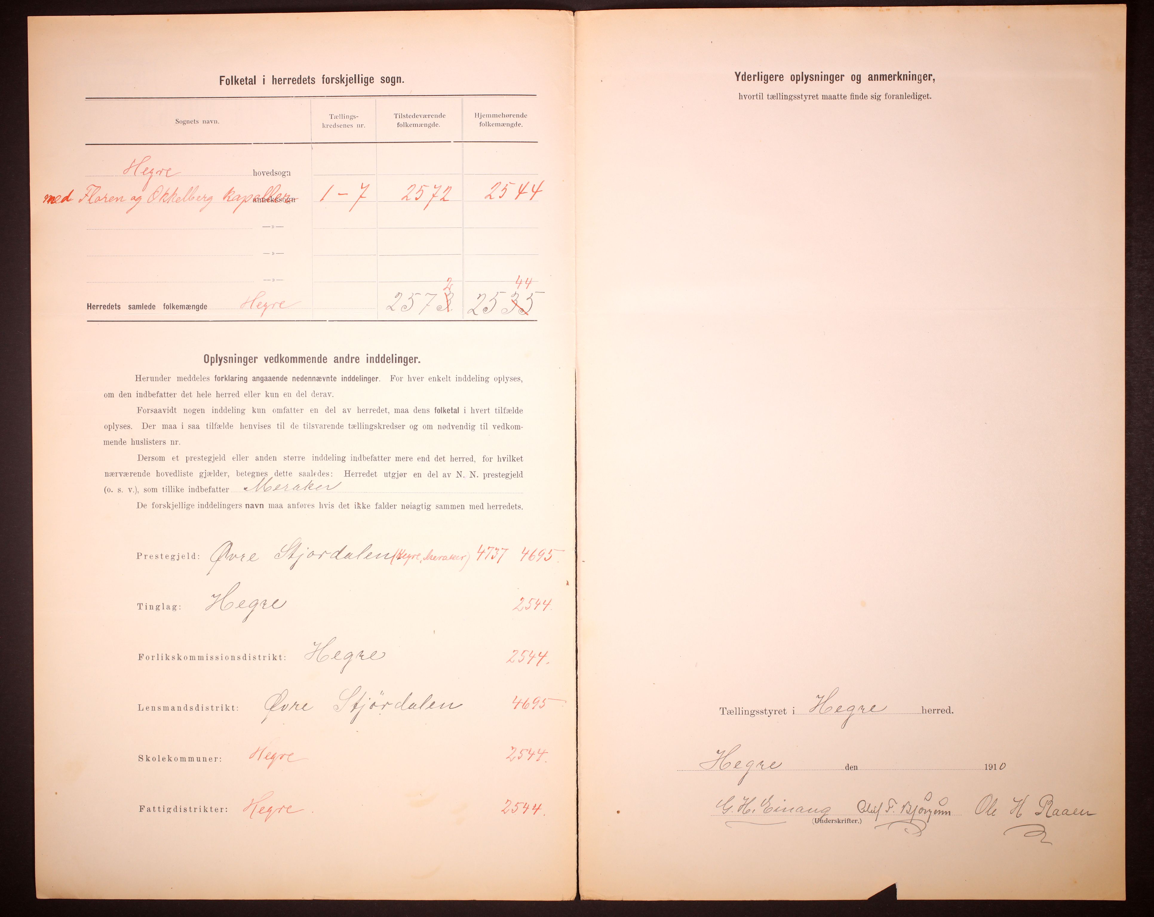 RA, 1910 census for Hegra, 1910, p. 3