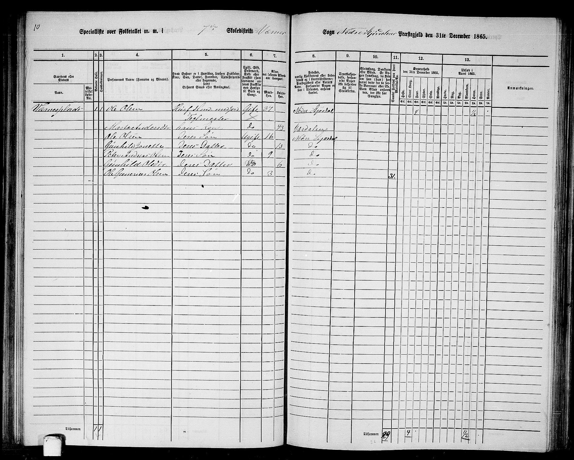 RA, 1865 census for Nedre Stjørdal, 1865, p. 136